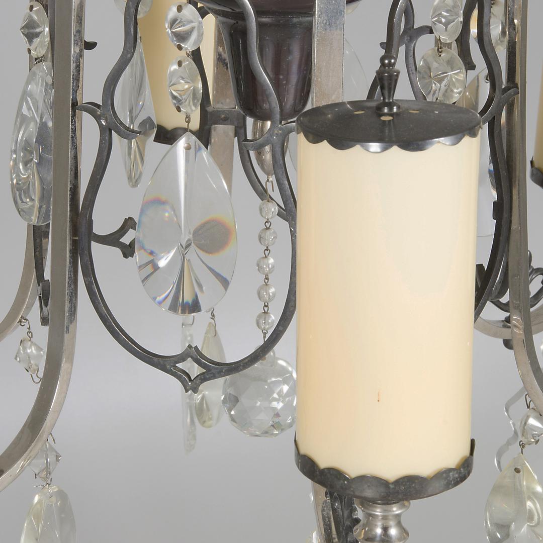 Svedese Grande lampadario Art Deco in vetro opalino in vendita