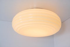 Large Art Deco Paavo Tynell Flushmount Model 1621, Rimmed Glass, Taito 1930s