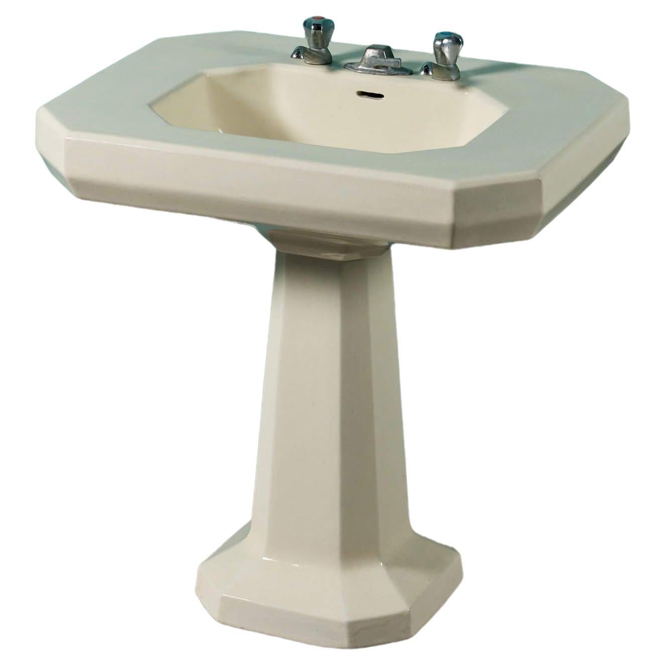 Großes Art Deco Pedestal Waschbecken im Angebot