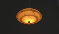 Large Art Deco Pendant Lamp with marbled glass, Germany, 1950s