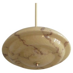 Large Art Deco Pendant Lamp with marbled glass, Germany, 1950s