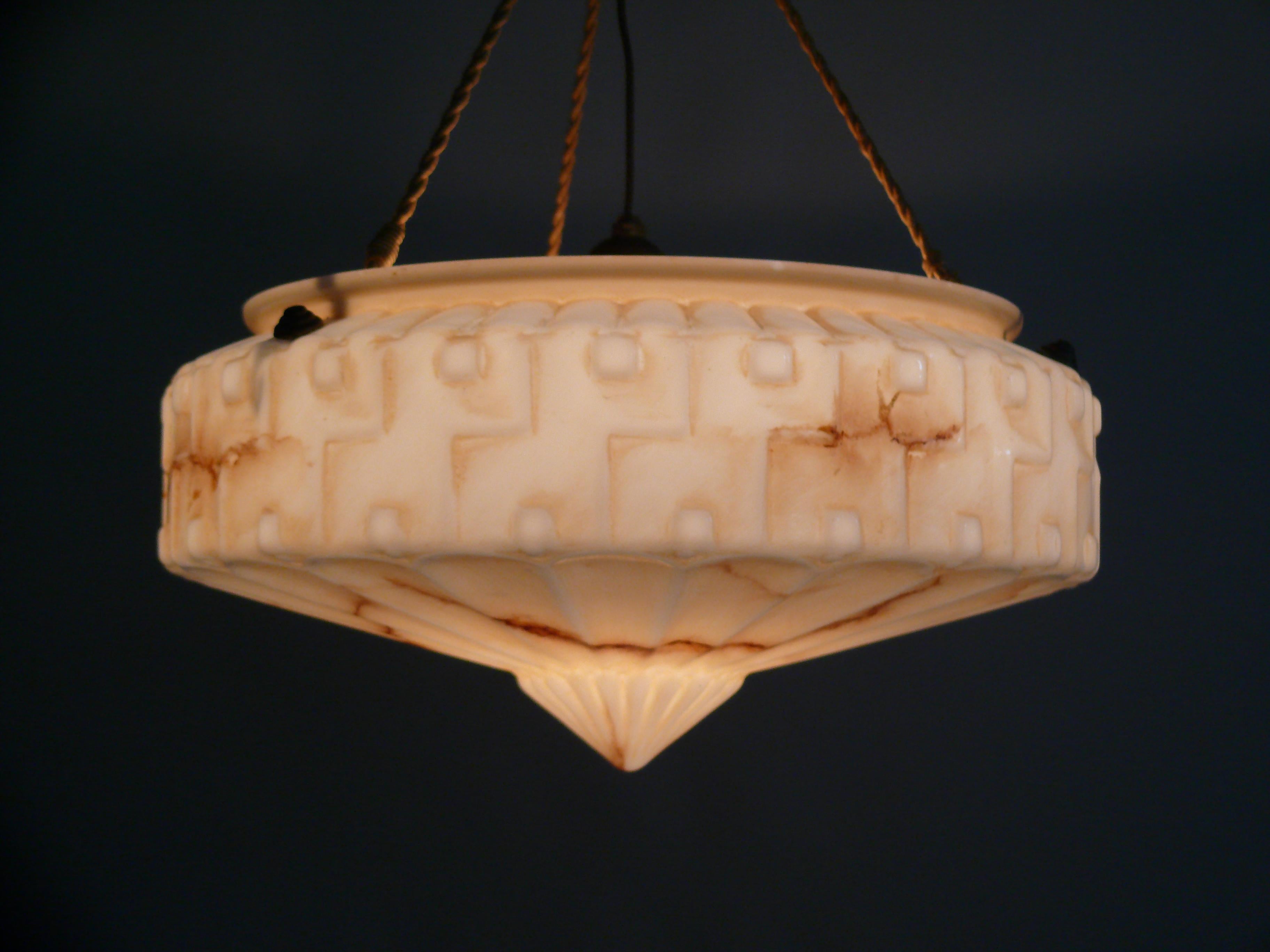 Art Deco Large Art Déco Pendant Light, 1920s - 1930s For Sale