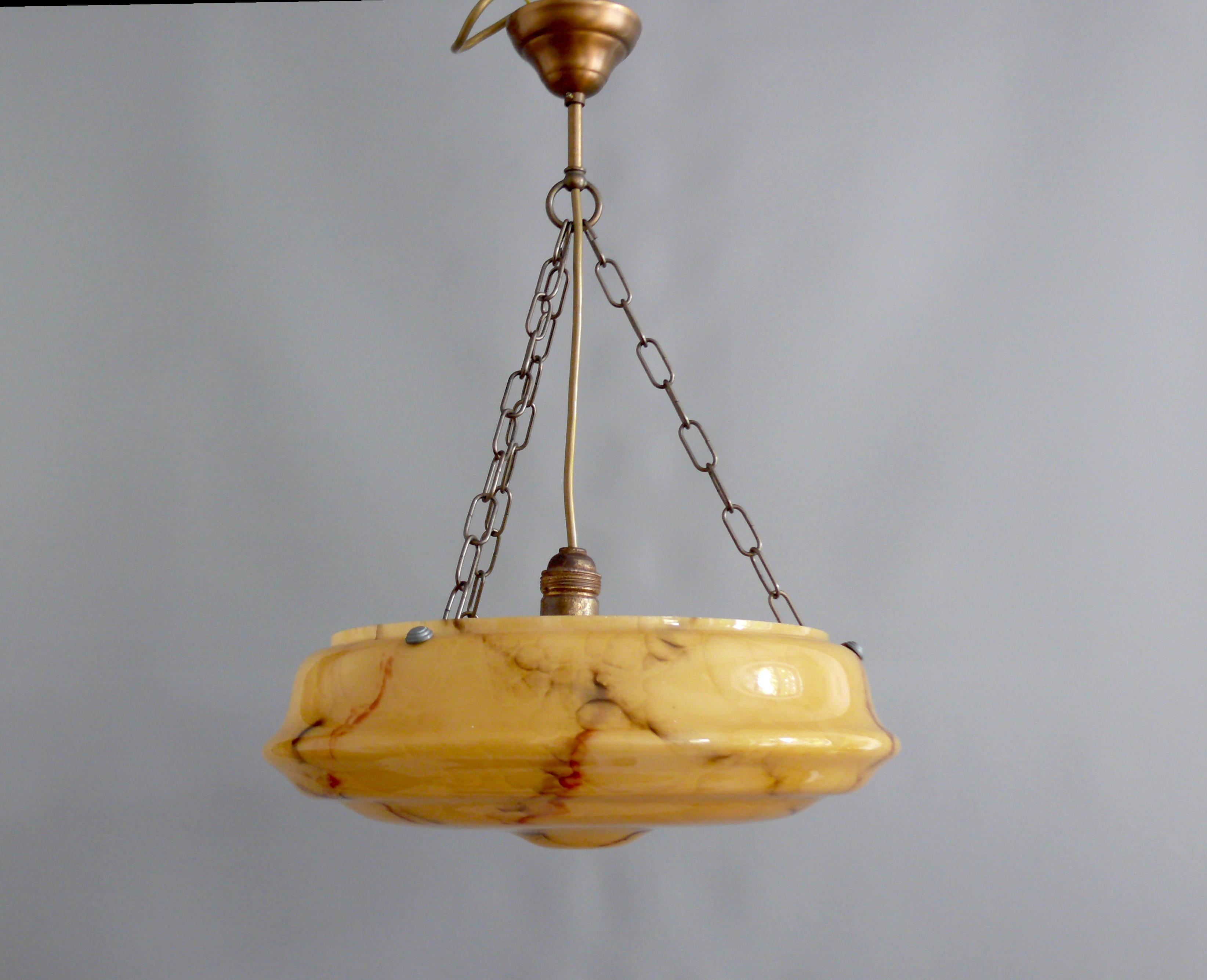 Art Deco Large Art Déco Pendant Light, 1920s - 1930s For Sale