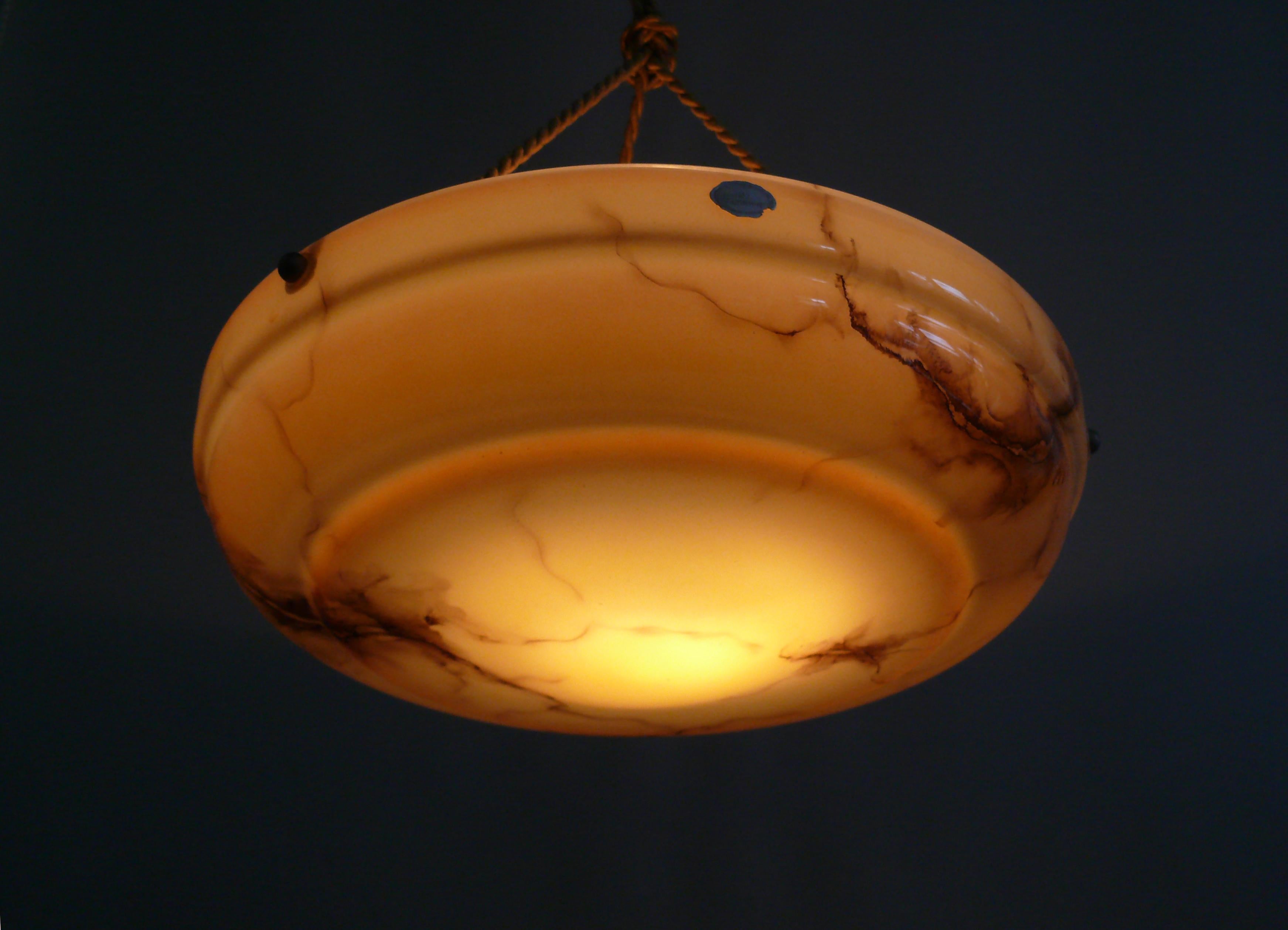 German Large Art Déco Pendant Light, 1920s - 1930s