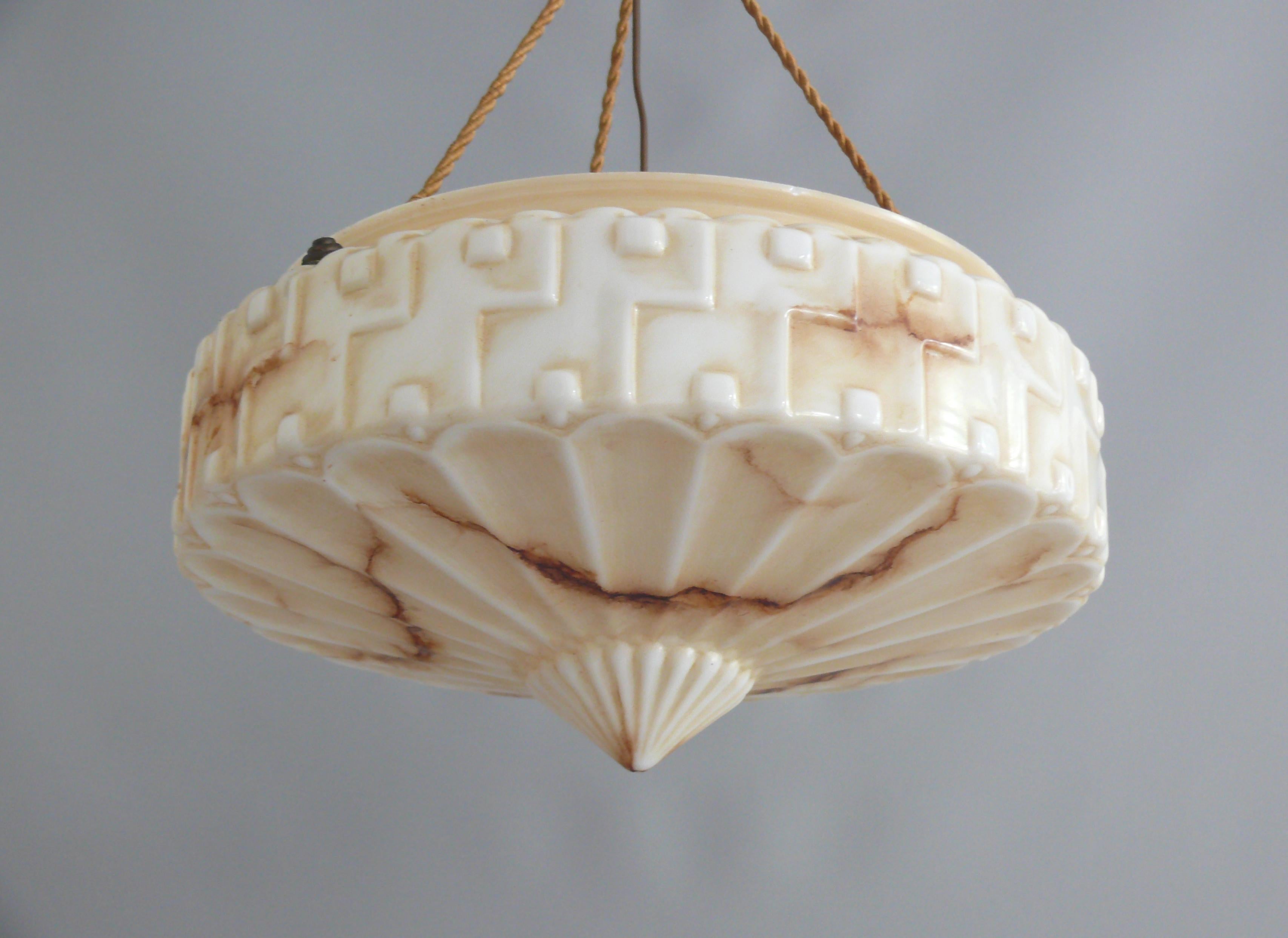 German Large Art Déco Pendant Light, 1920s - 1930s For Sale