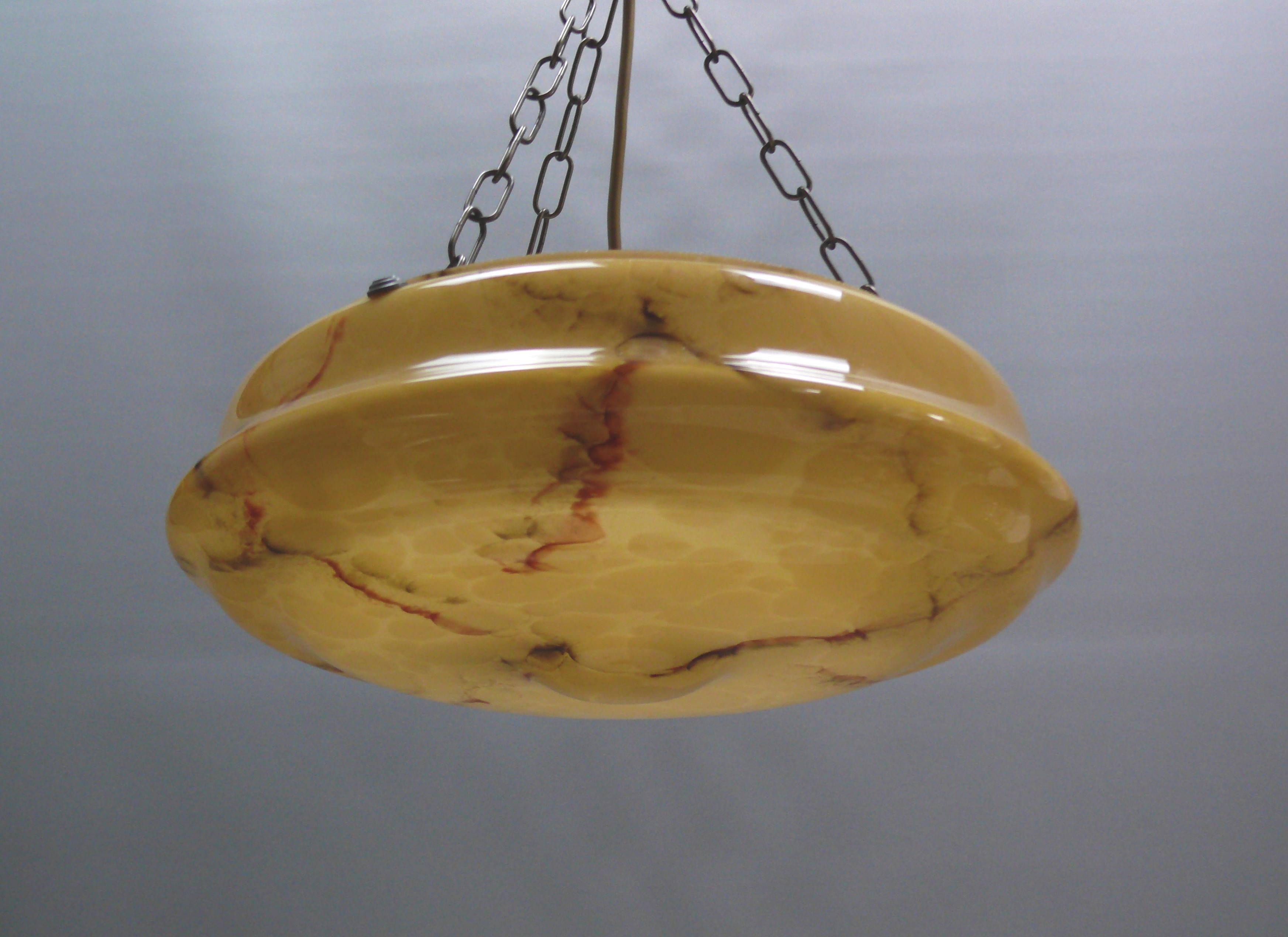 Large Art Déco Pendant Light, 1920s - 1930s In Good Condition For Sale In Schwerin, MV