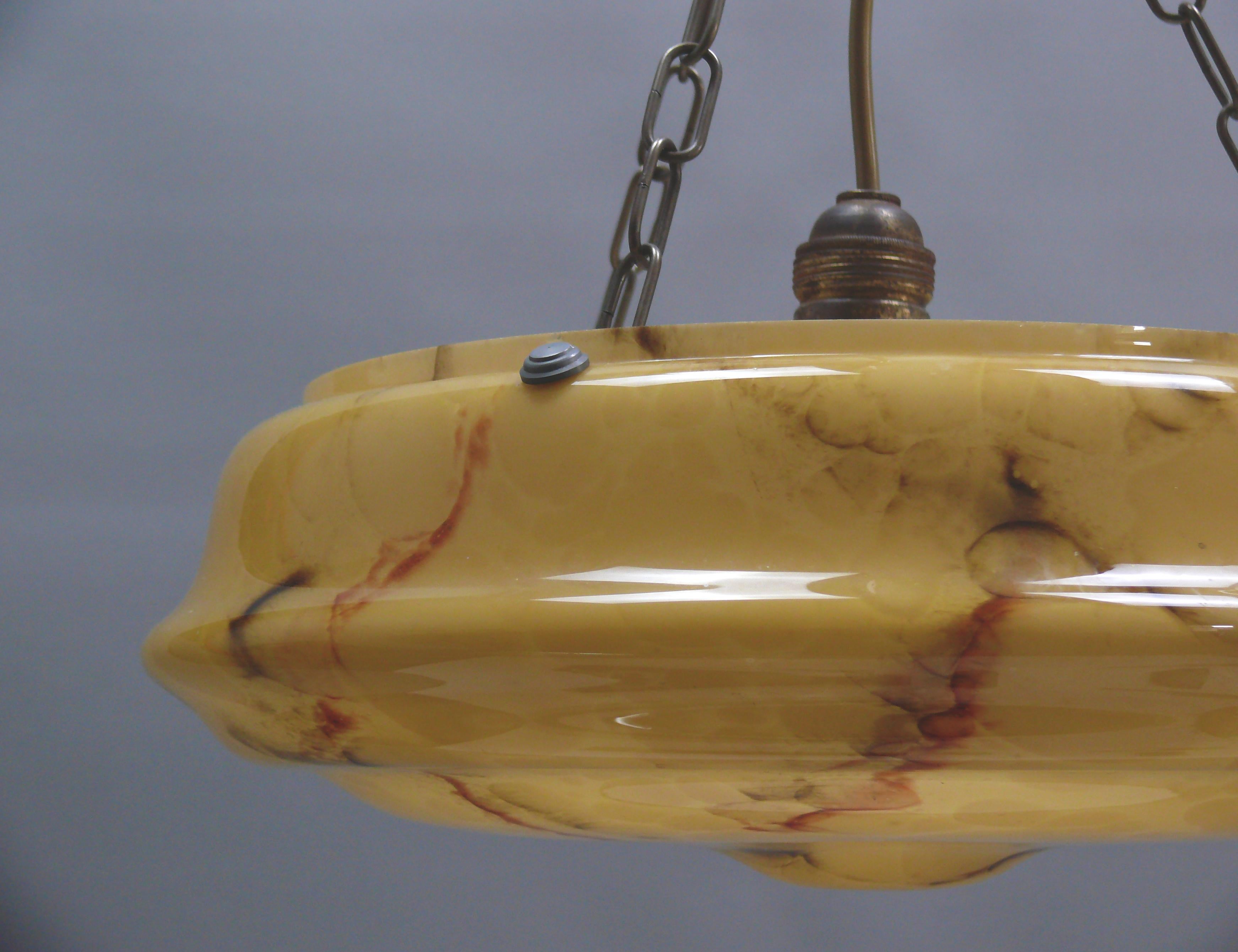 20th Century Large Art Déco Pendant Light, 1920s - 1930s For Sale