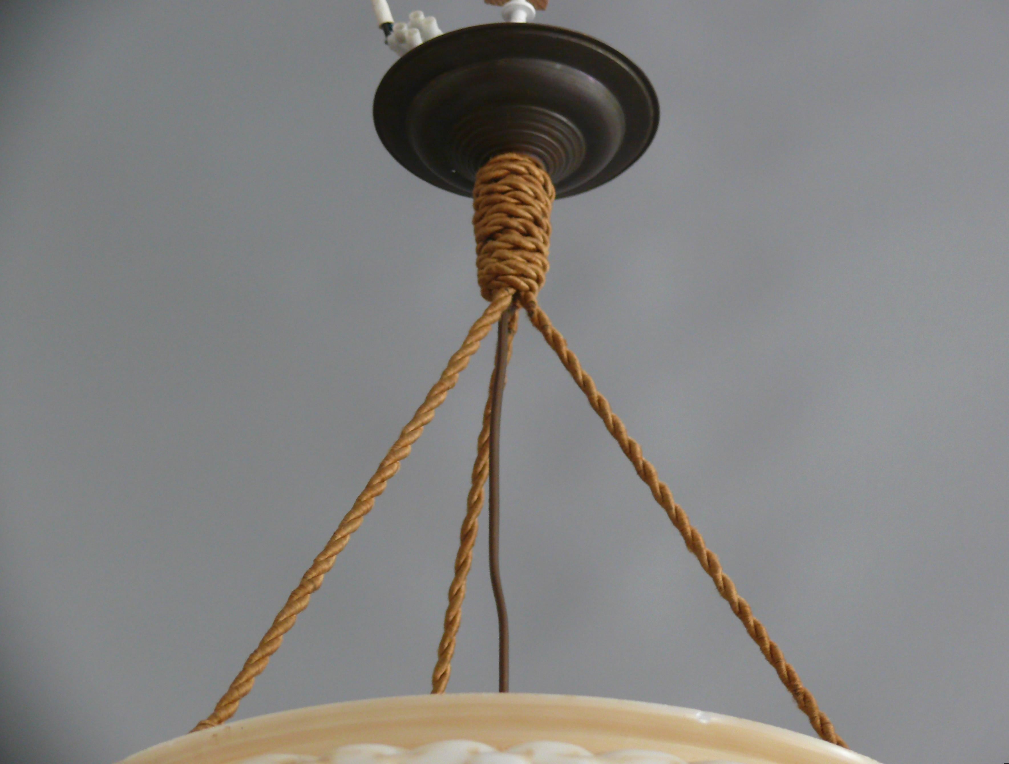 Large Art Déco Pendant Light, 1920s - 1930s For Sale 2