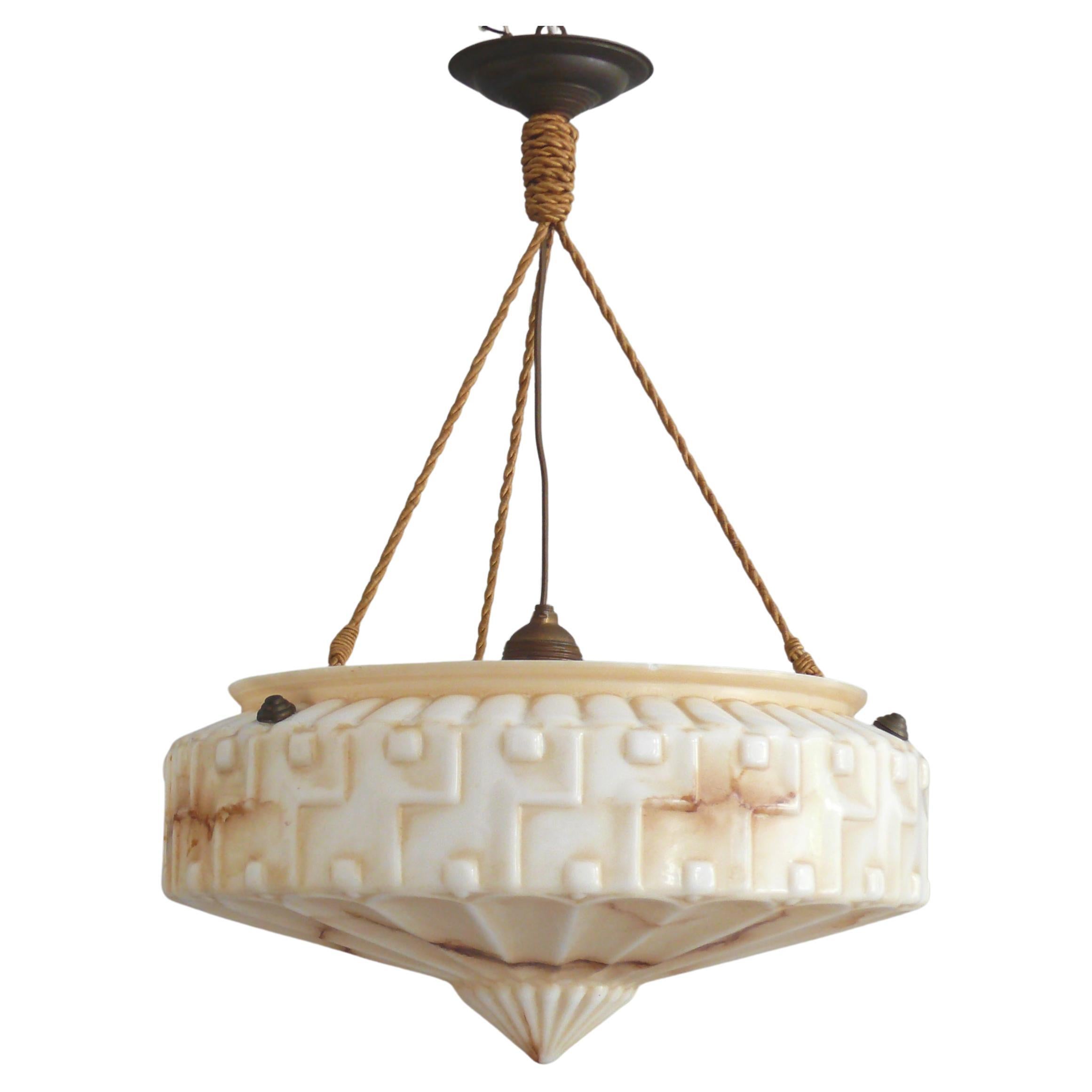 Large Art Déco Pendant Light, 1920s - 1930s For Sale