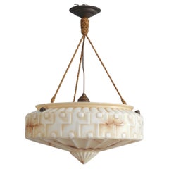 Antique Large Art Déco Pendant Light, 1920s - 1930s