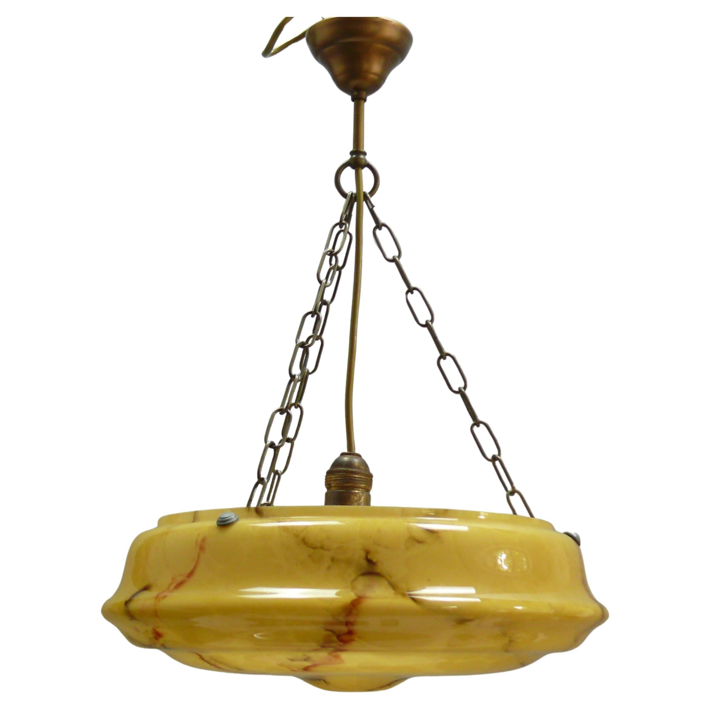 Large Art Déco Pendant Light, 1920s - 1930s For Sale