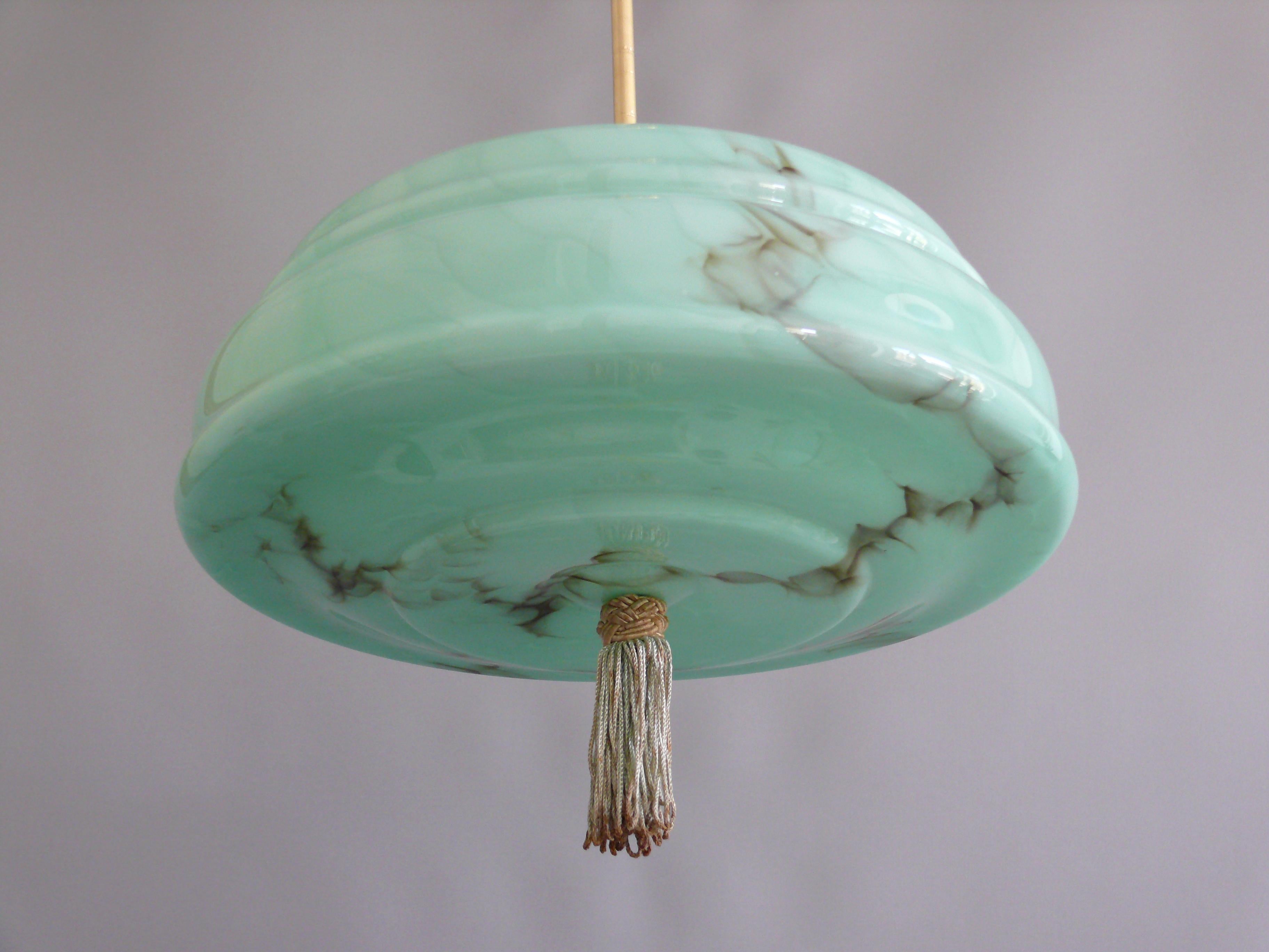 20th Century Large Art Déco Pendant Light, 1930s - 1940s