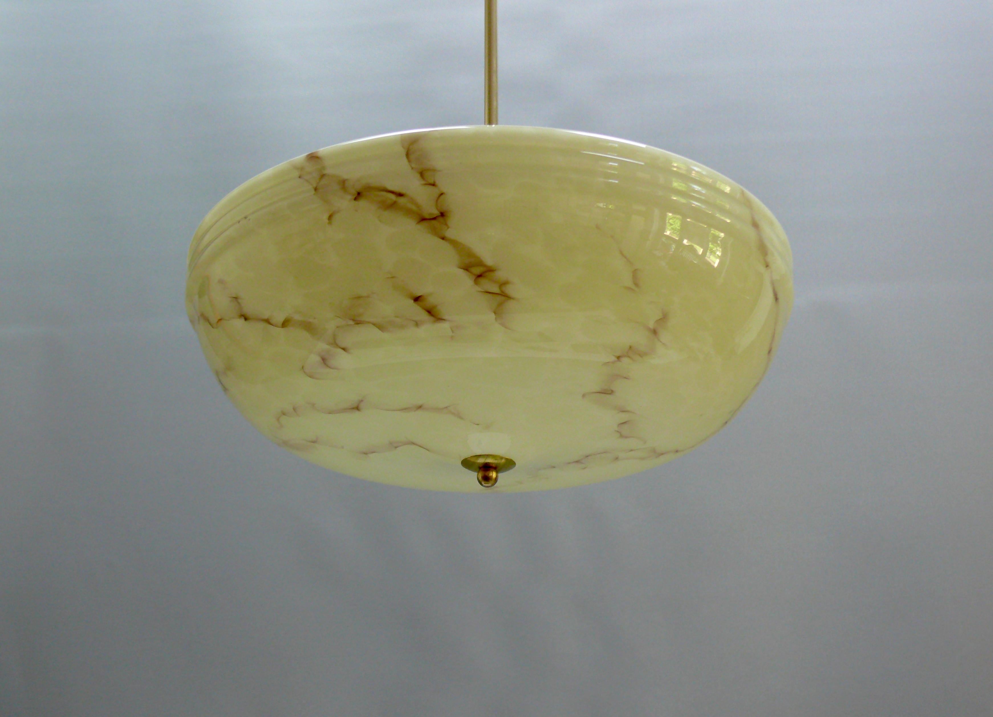 Metallo Grande lampada a sospensione Art Déco, anni '30-'40 in vendita