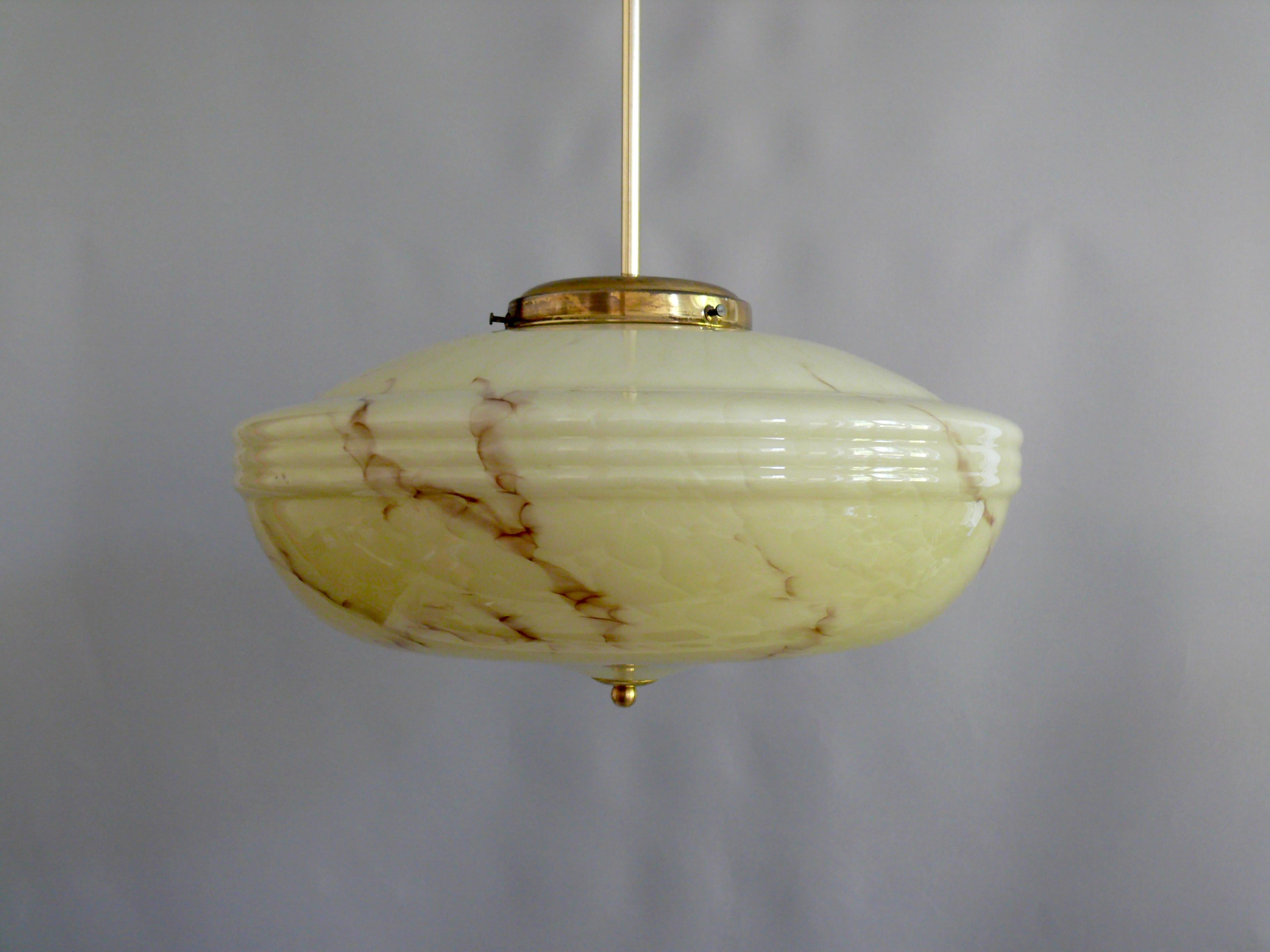 Grande lampada a sospensione Art Déco, anni '30-'40 in vendita 3
