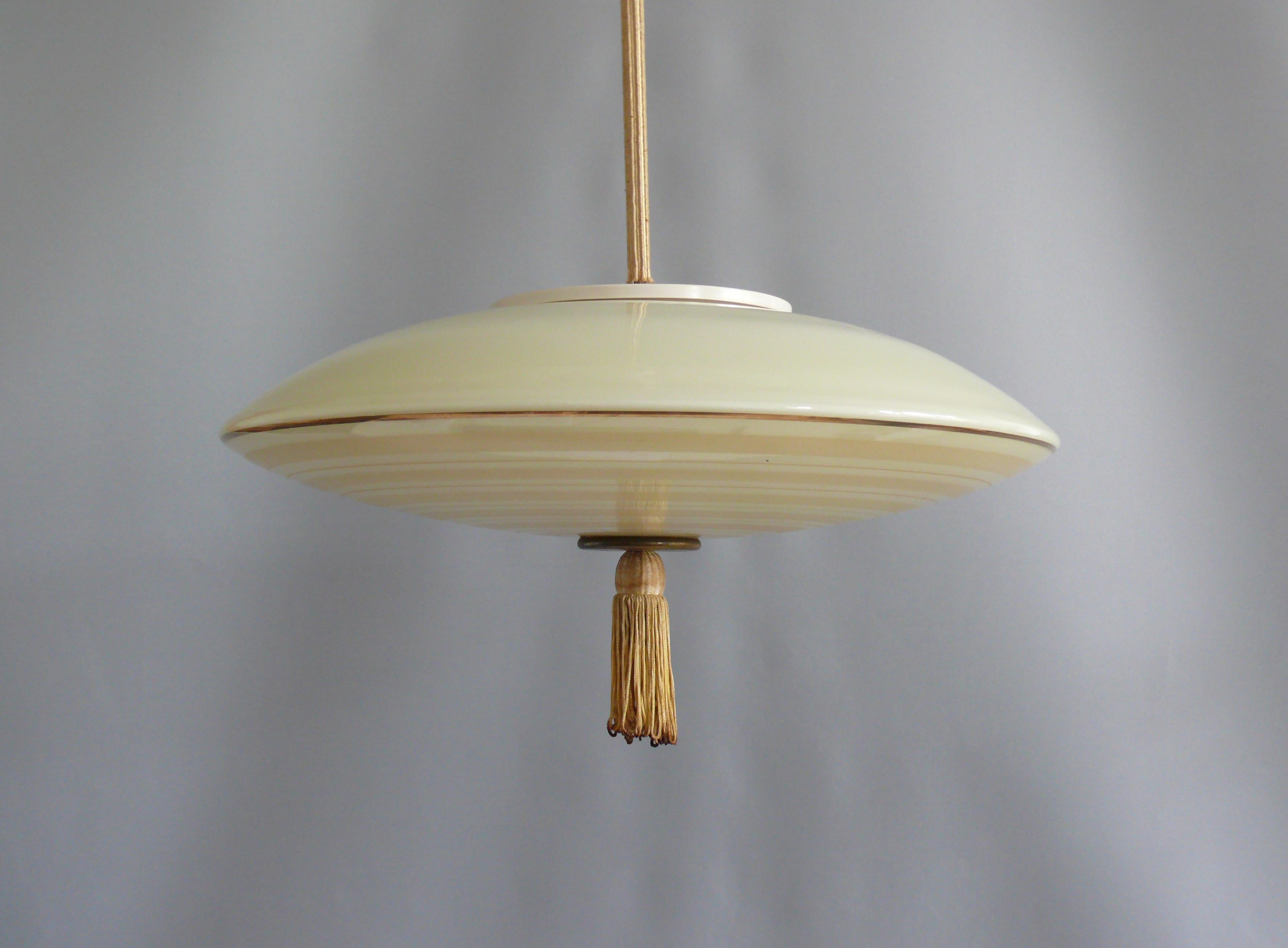 Tedesco Large Art Déco Pendant Light, 1930s - 1950s in vendita