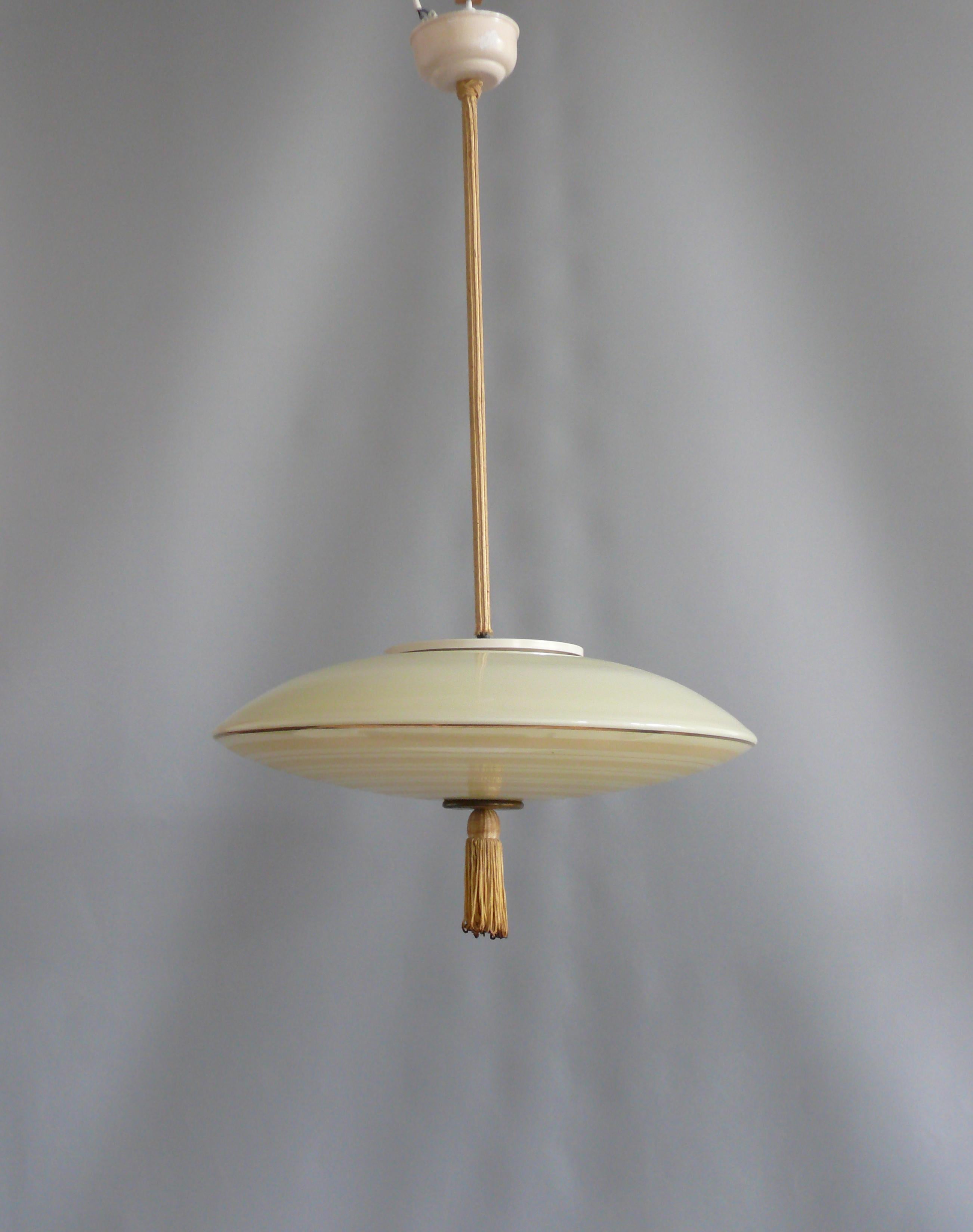 XX secolo Large Art Déco Pendant Light, 1930s - 1950s in vendita