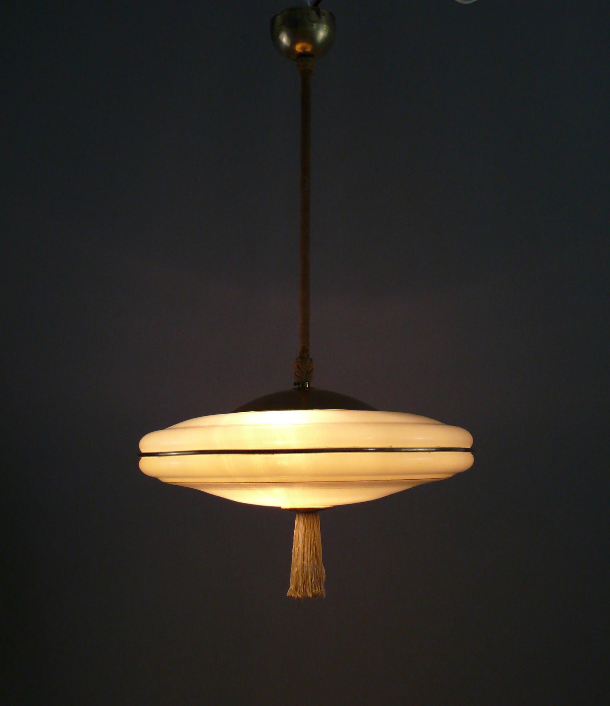 German Large Art Déco Pendant Light, 1930s