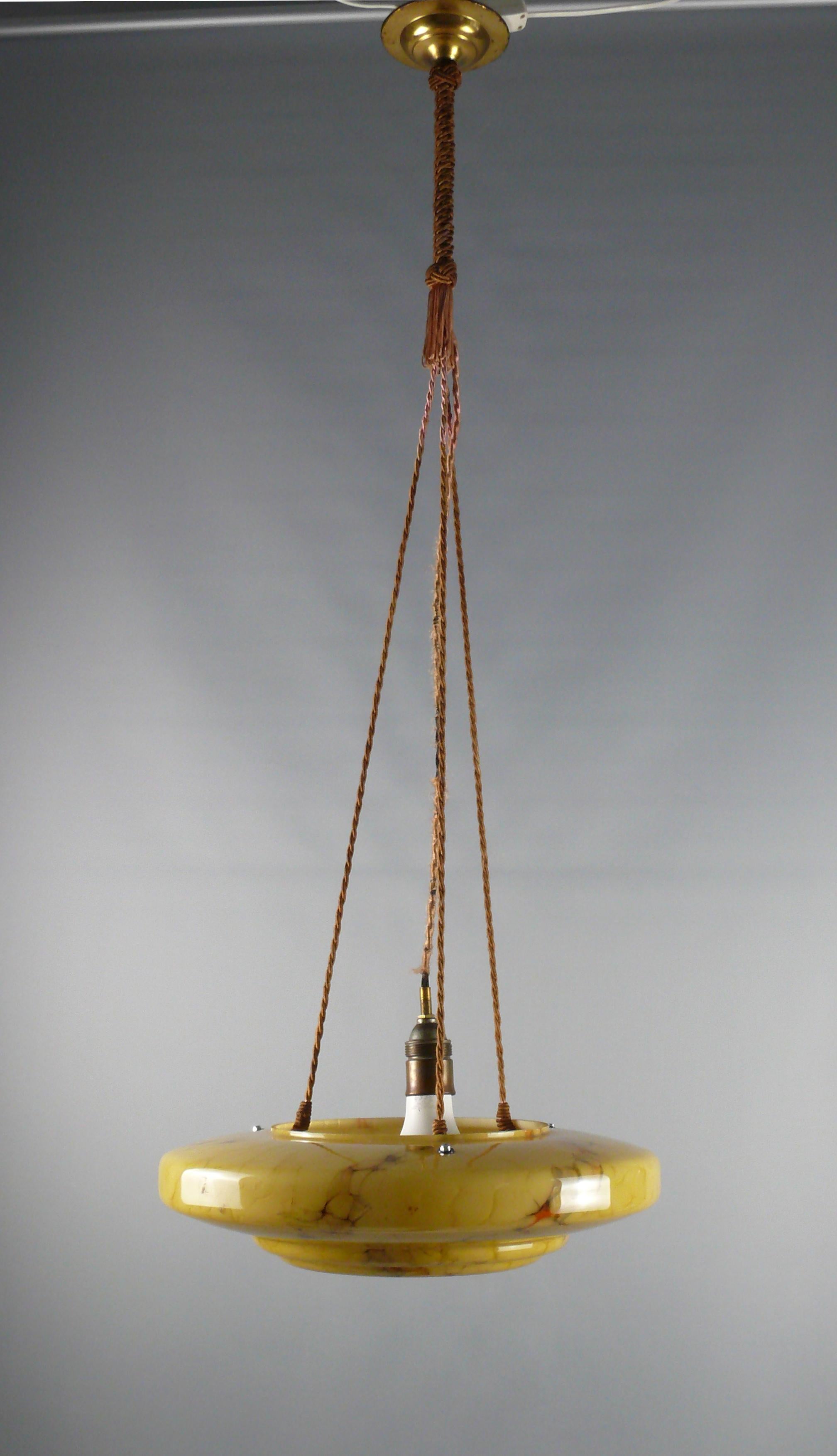 20th Century Large Art Déco Pendant Light, 1930s