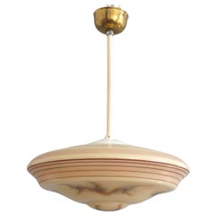 Large Art Déco Pendant Light, 1940s - 1950s