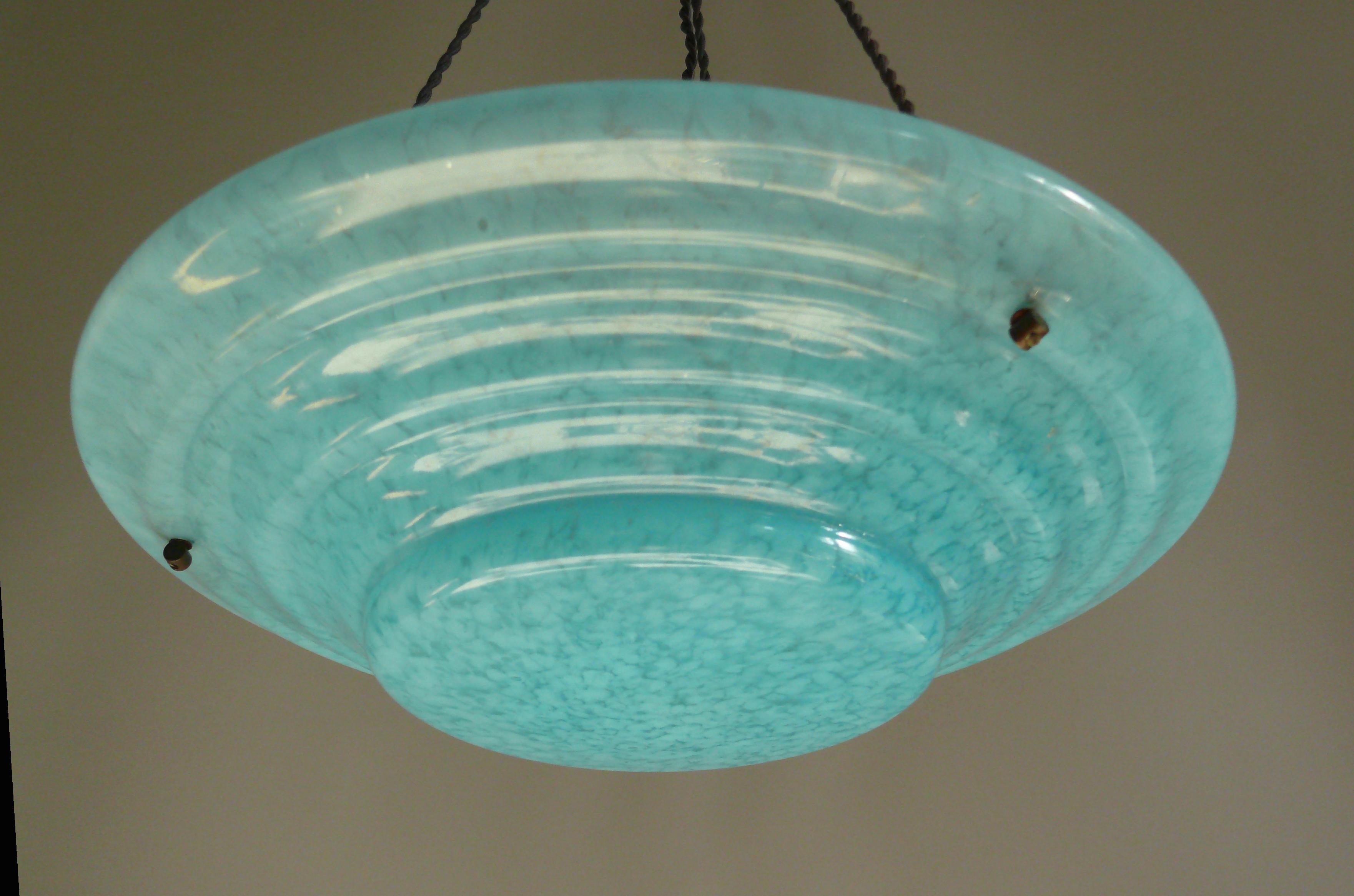 Brass Large Art Déco Pendant Light, Germany 1920s - 1930s For Sale