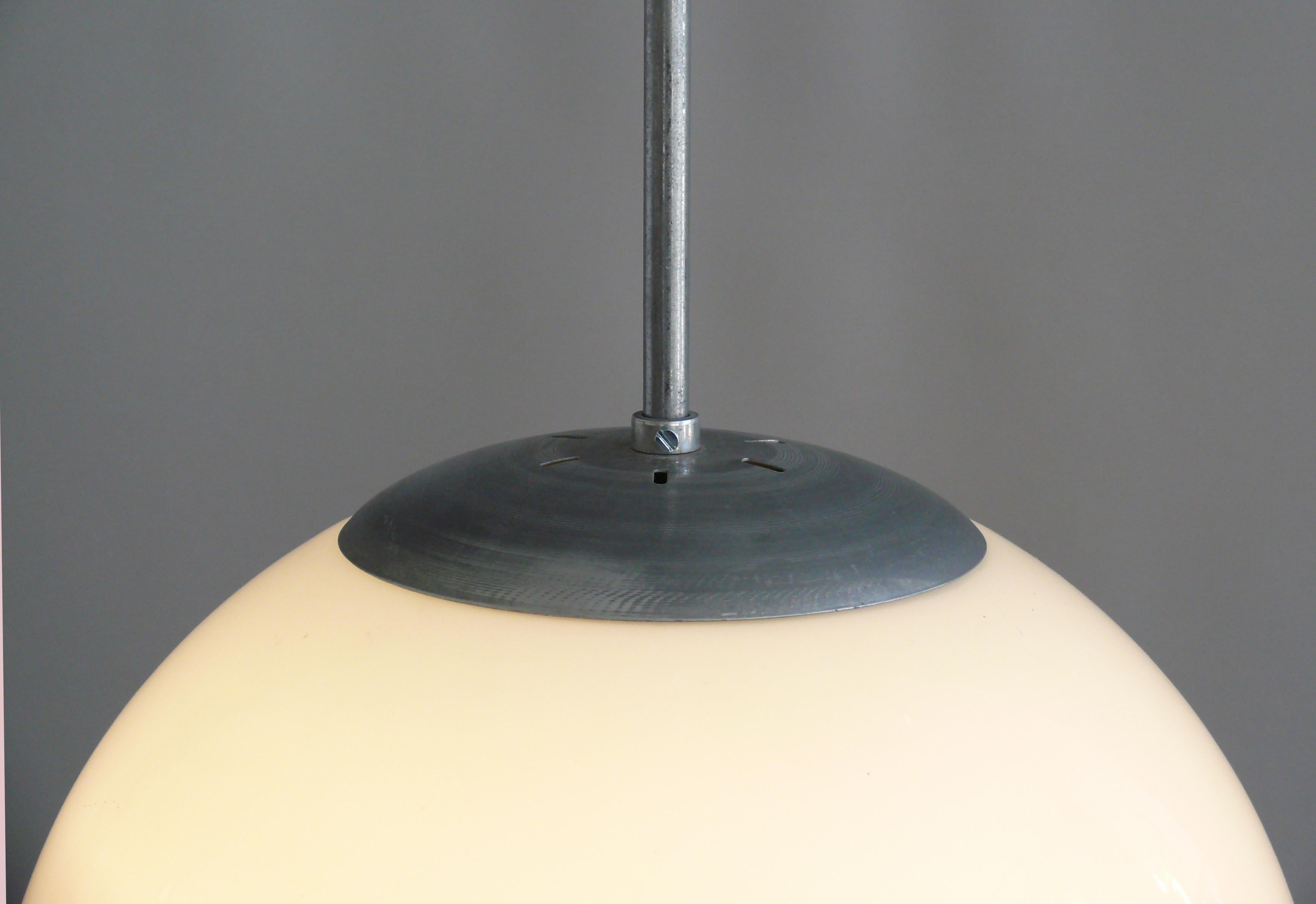 Art Deco Large Art Déco Pendant Light With Opaline Glass, 1930s For Sale