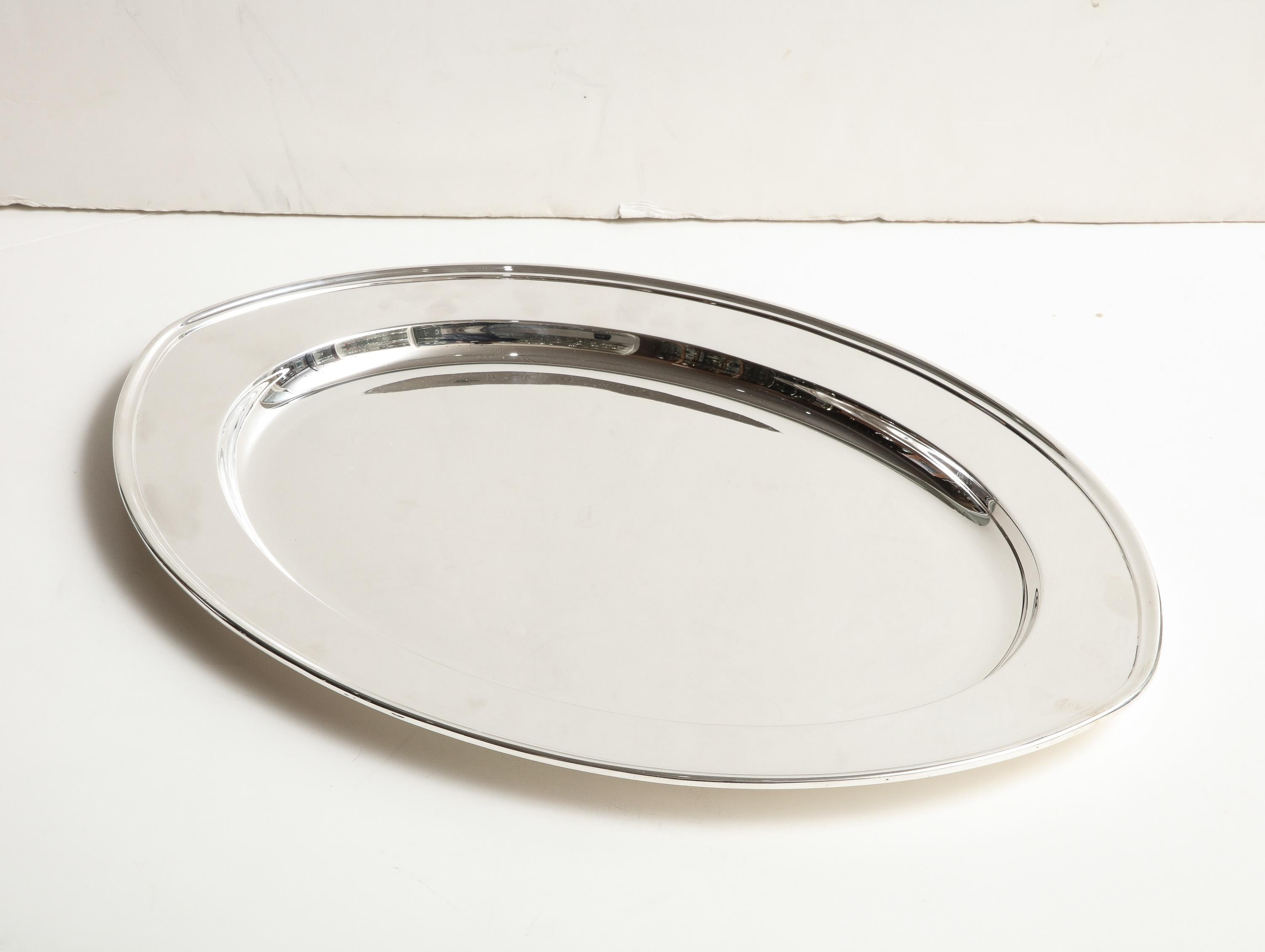 Large Art Deco Period Solid Sterling Silver Serving Platter By Gorham For Sale 7