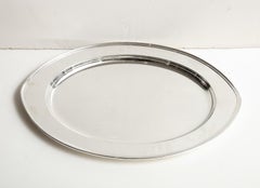 Large Art Deco Period Solid Sterling Silver Serving Platter By Gorham