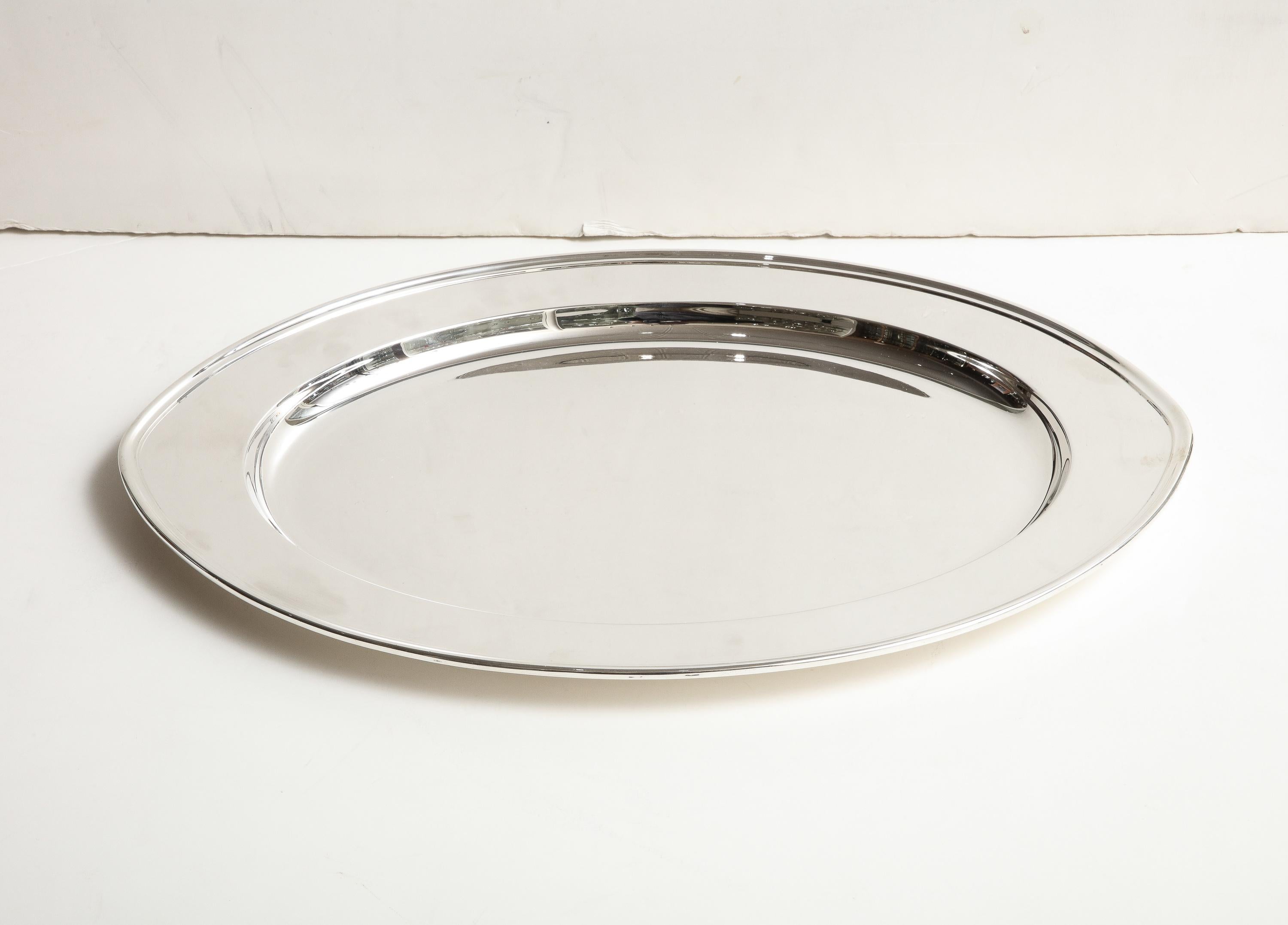 Large Art Deco Period Solid Sterling Silver Serving Platter By Gorham For Sale 2