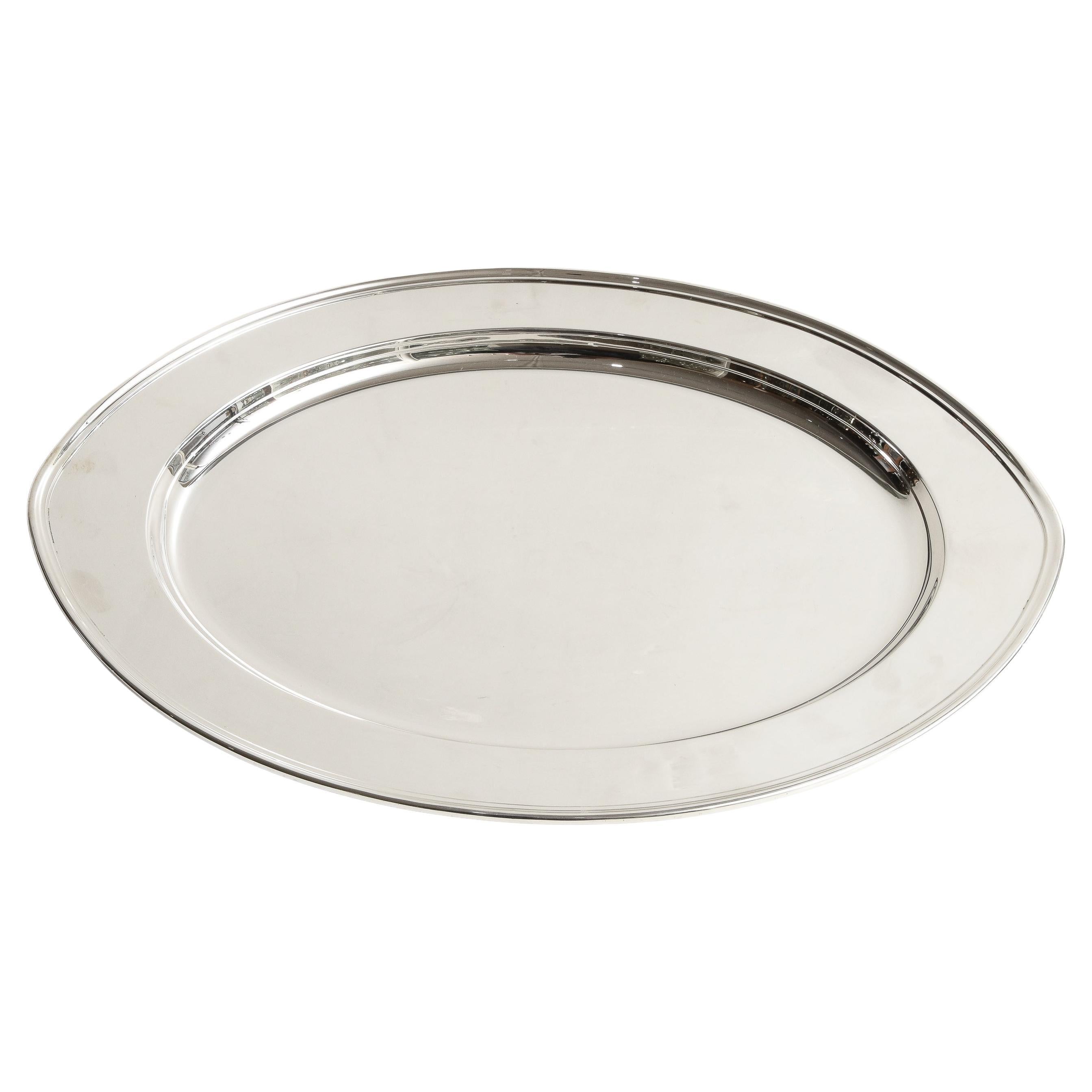 Large Art Deco Period Solid Sterling Silver Serving Platter By Gorham For Sale
