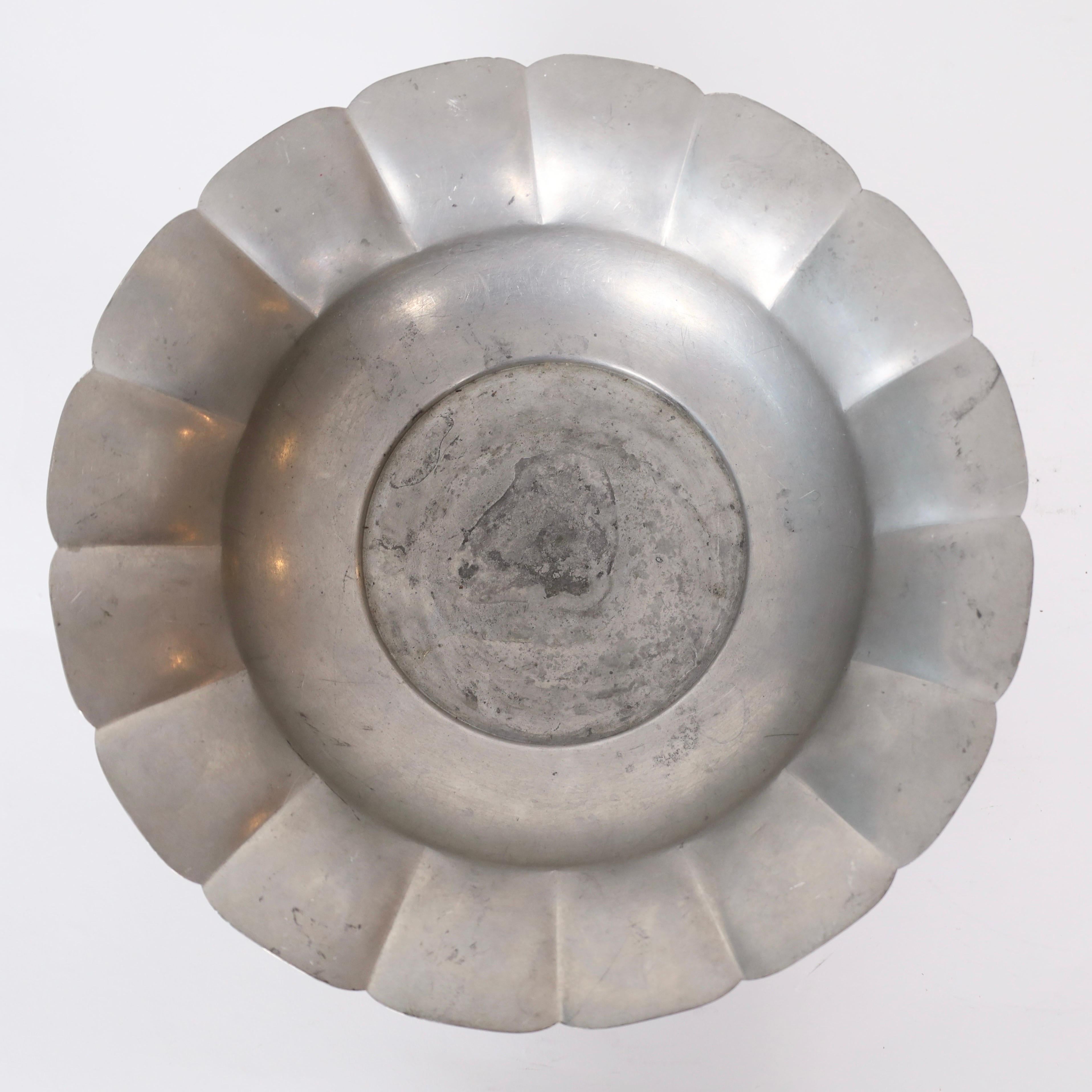 Large Art Deco Pewter Bowl by Just Andersen, 1920s, Denmark In Good Condition For Sale In Værløse, DK