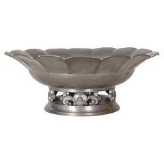 Antique Large Art Deco Pewter Bowl by Just Andersen, 1920s, Denmark