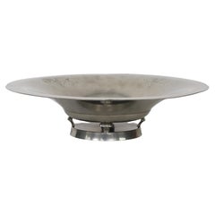 Grand bol en étain Art déco par Just Andersen, années 1930, Danemark