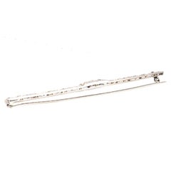 Large Art Deco Platinum Diamond Bar Brooch