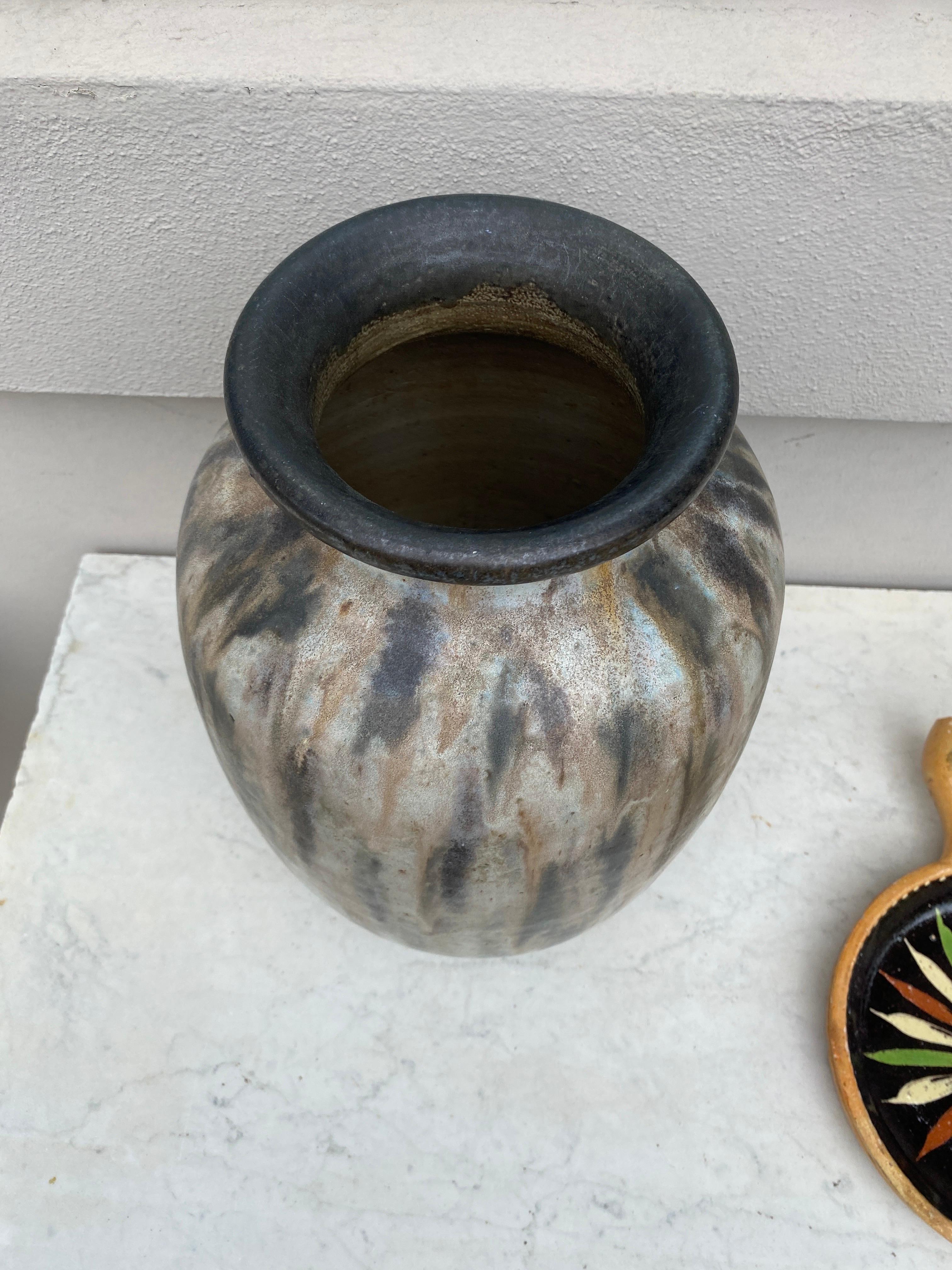 Large Art Deco Pottery Vase Antoine Dubois Bouffioulx In Good Condition For Sale In Austin, TX