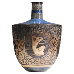 large art deco Primavera ceramic vase by Gustave Asch