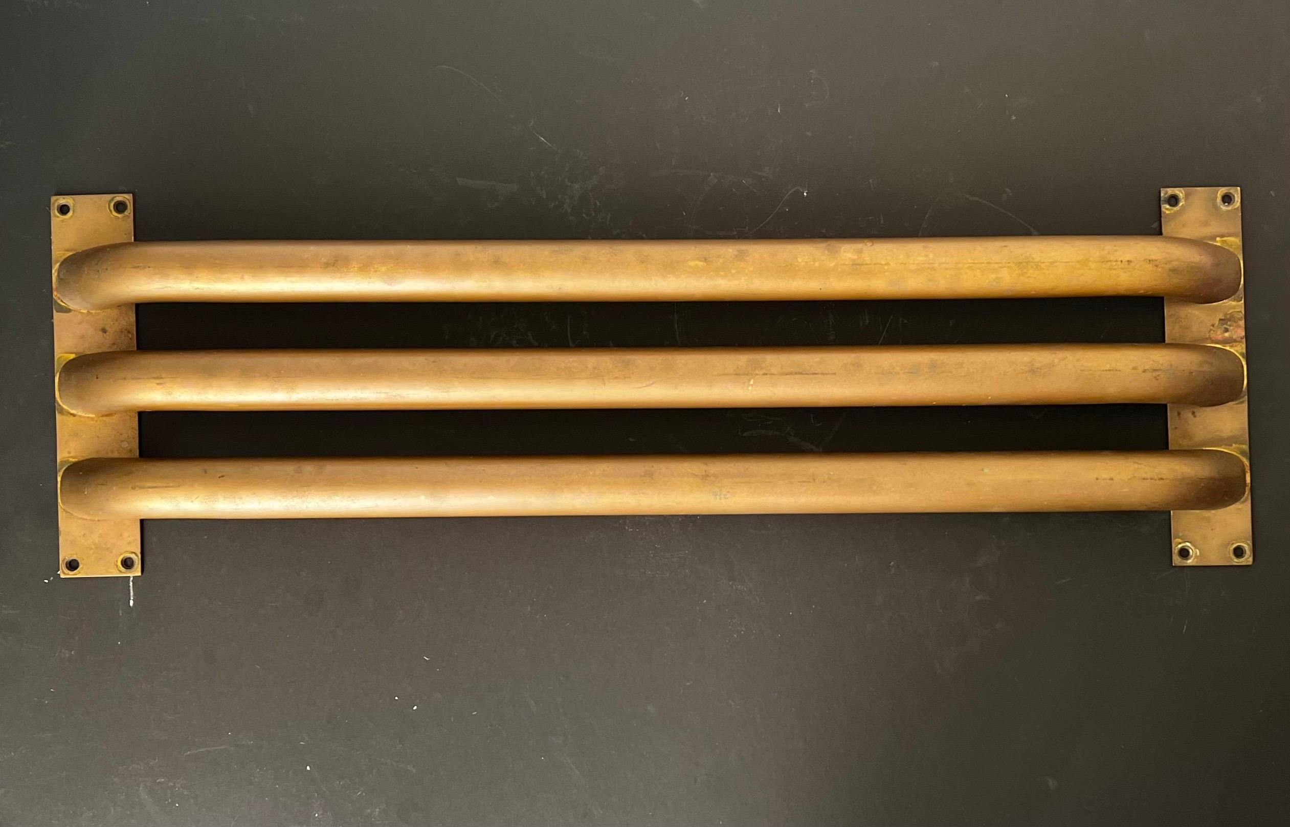 Mid-Century Modern Large Art Deco Push Pull Door Handles in Brass For Sale