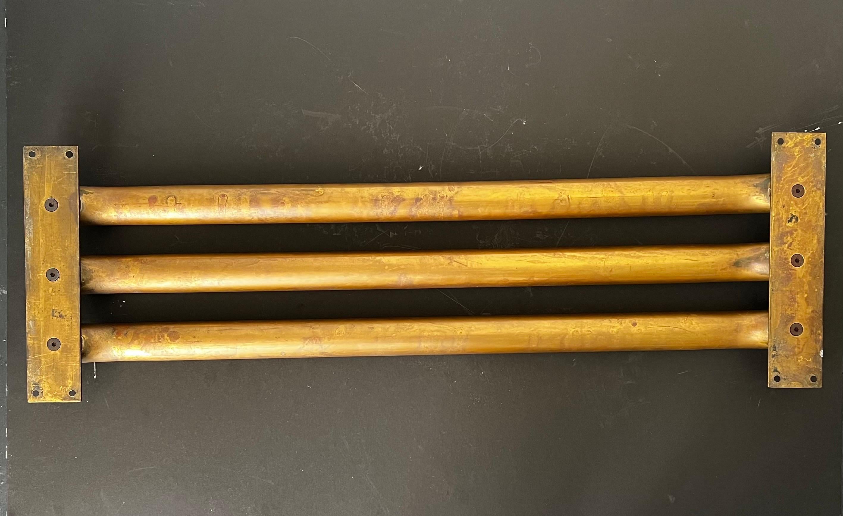 Large Art Deco Push Pull Door Handles in Brass In Fair Condition For Sale In London, GB