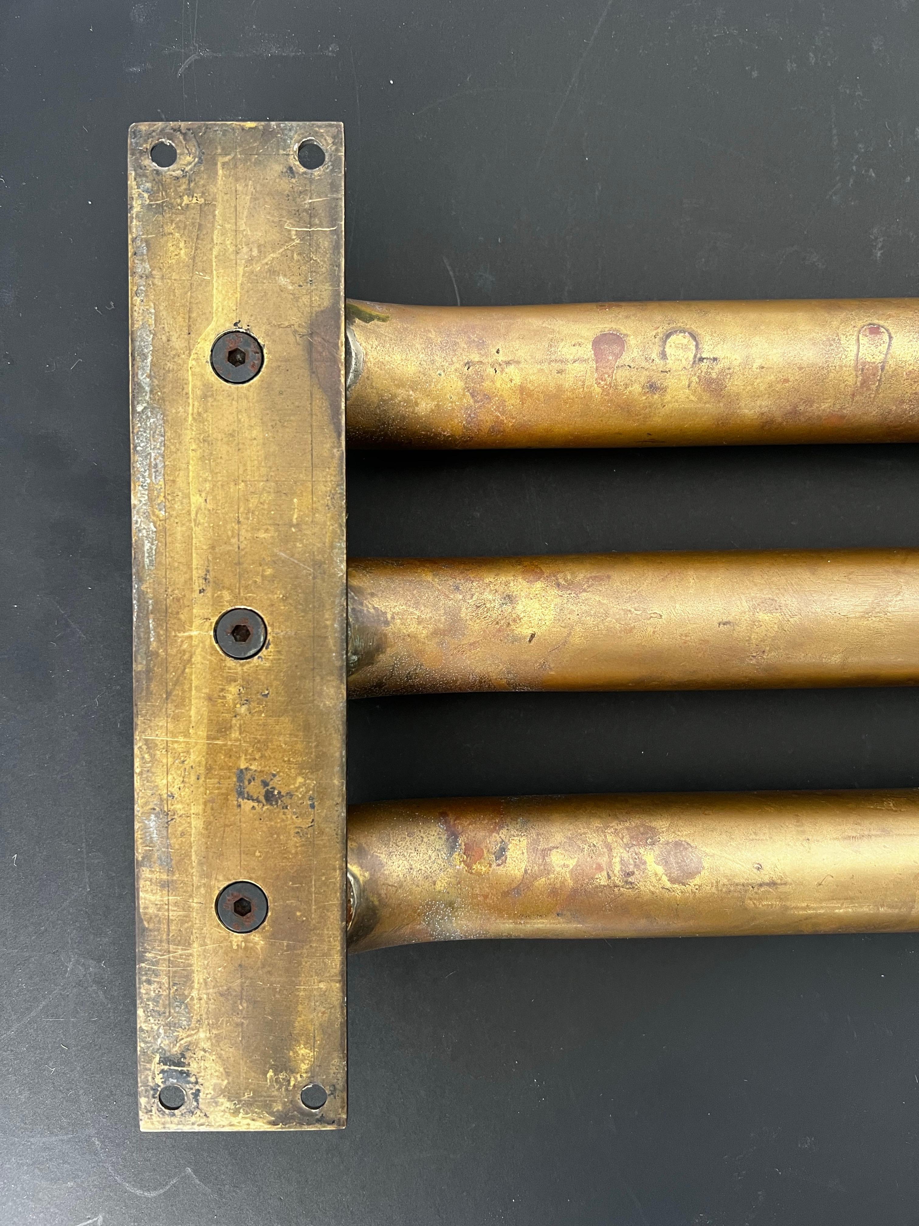 20th Century Large Art Deco Push Pull Door Handles in Brass For Sale