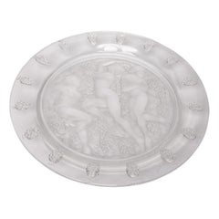 Grand plat de présentation Cote d'Or Bachantes en verre Art Déco Rene Lalique 1943