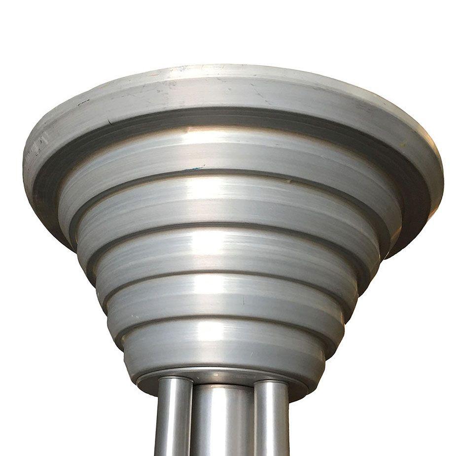 Anodizzato Lampada da terra Torchiere Art Deco Revival Machin di grandi dimensioni, coppia in vendita