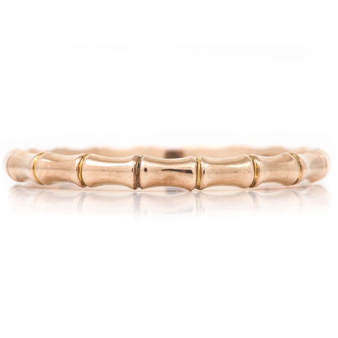 Large Art Deco Rose Gold Bamboo Arm Bangle, circa 1924 In Good Condition In Lancashire, Oldham