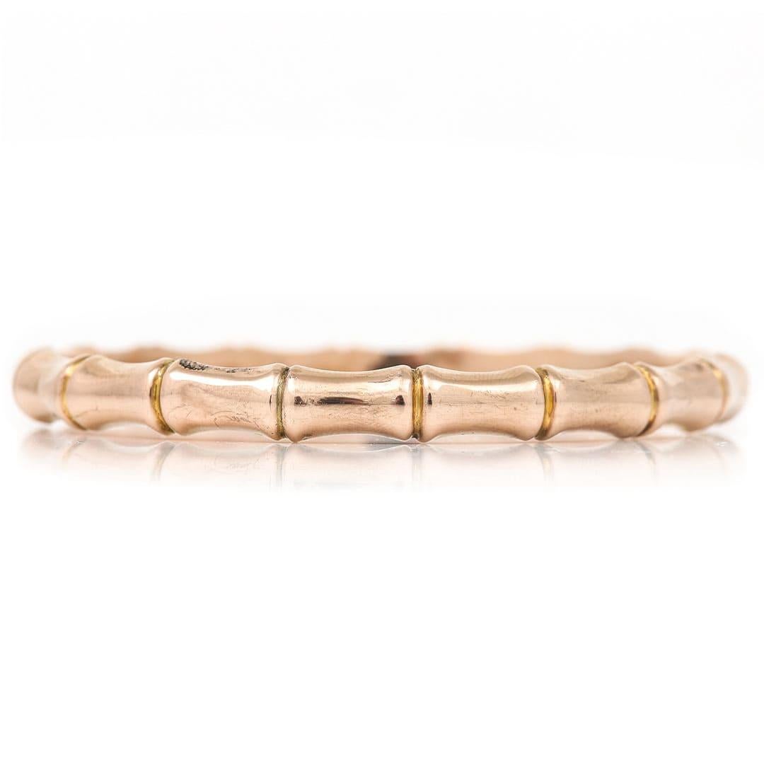 Large Art Deco Rose Gold Bamboo Arm Bangle, circa 1924 1