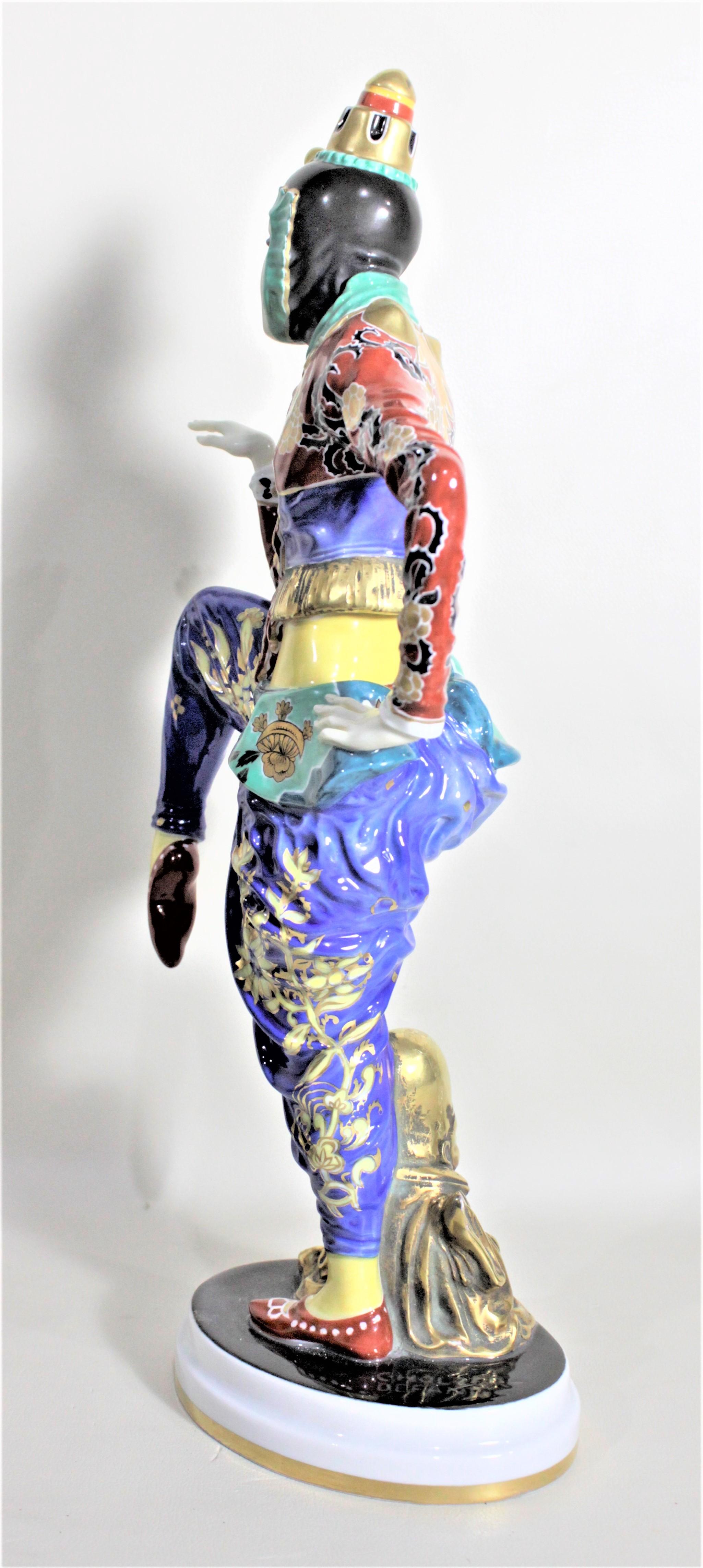 Hand-Painted Large Art Deco Rosenthal Porcelain Figurine The Korean Dancer H566 For Sale