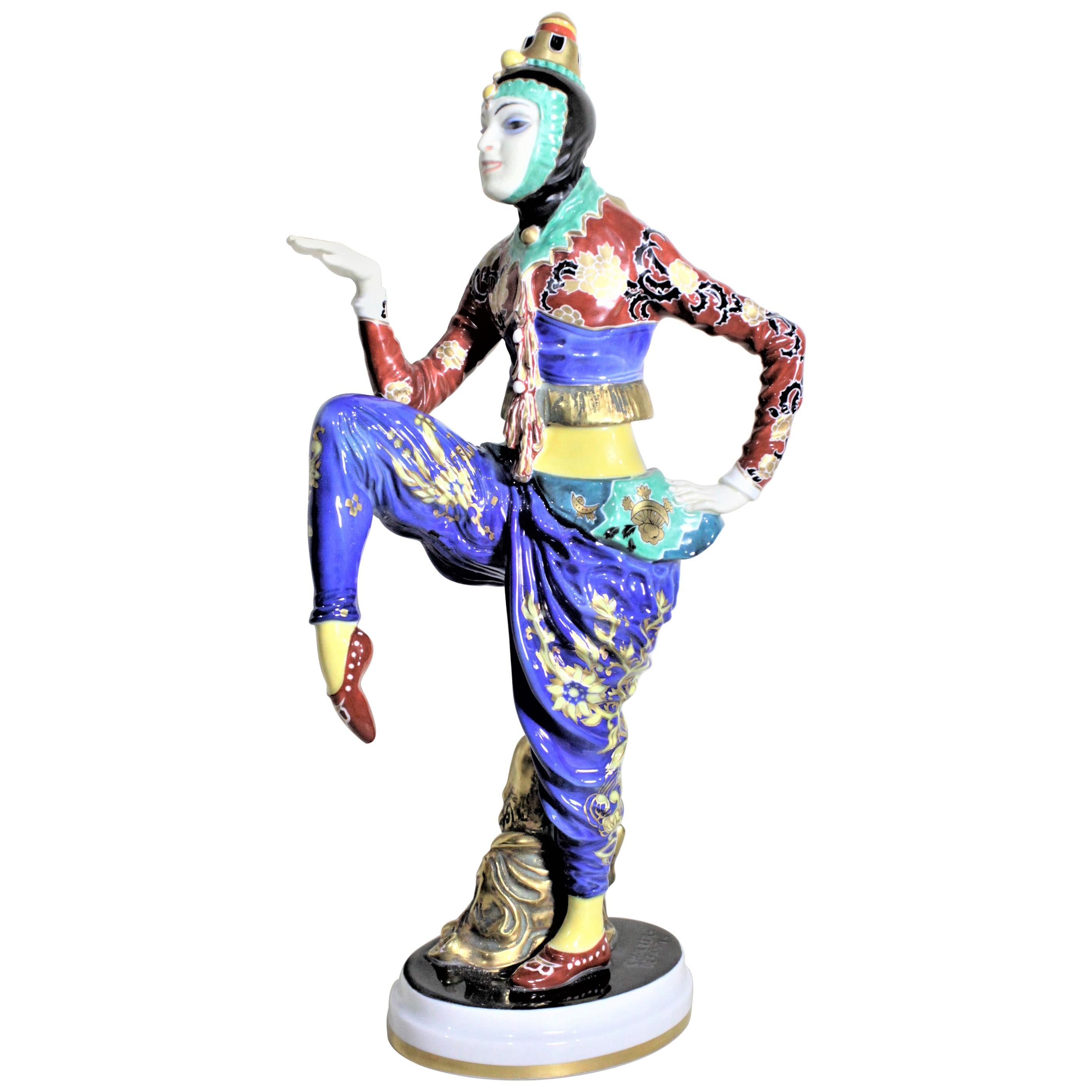 Large Art Deco Rosenthal Porcelain Figurine The Korean Dancer H566 For Sale