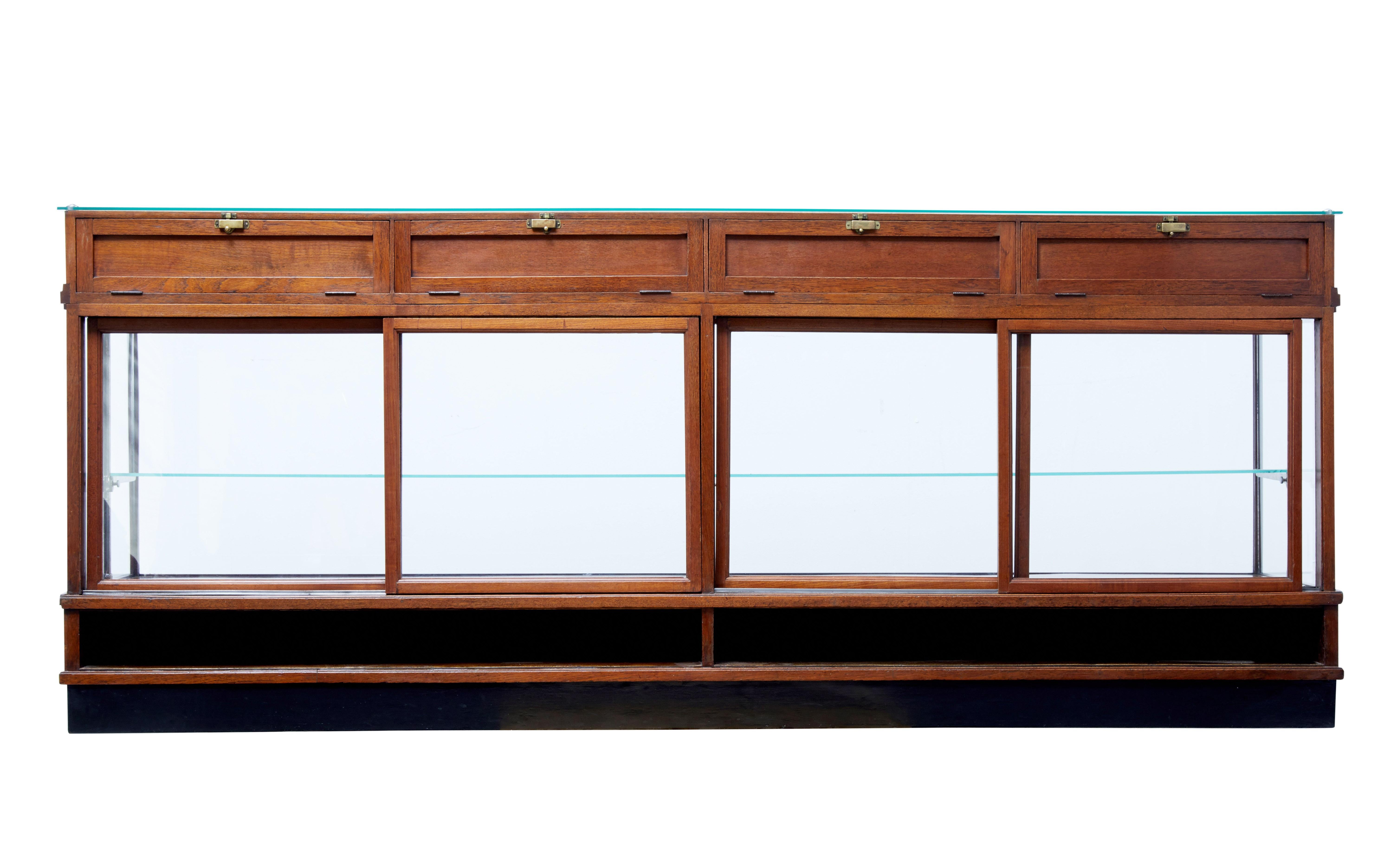 Woodwork Large Art Deco Scandinavian Teak Haberdashery Shop Cabinet