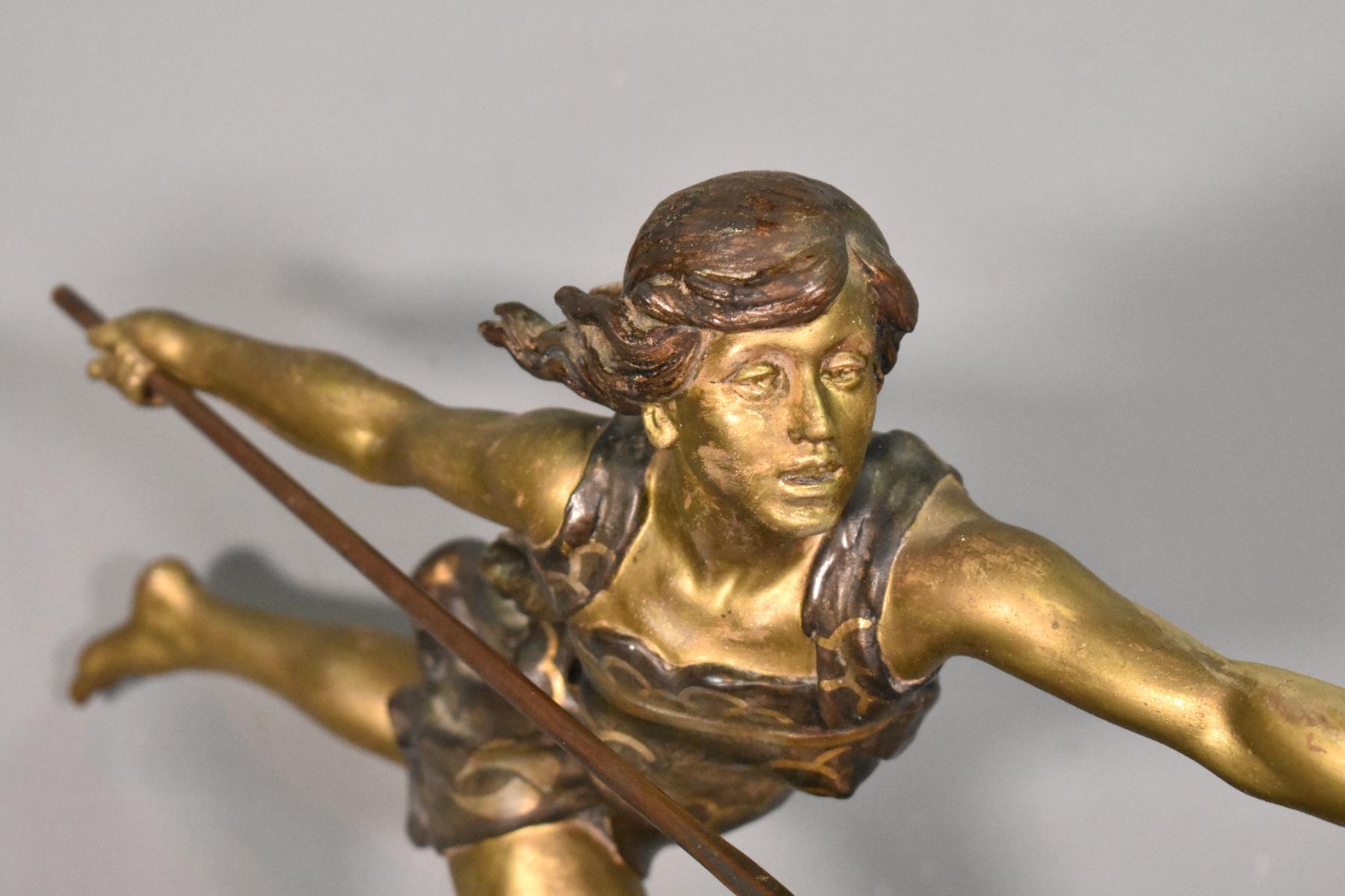 Large Art Deco Sculpture Diana the Huntress by Carlier 6