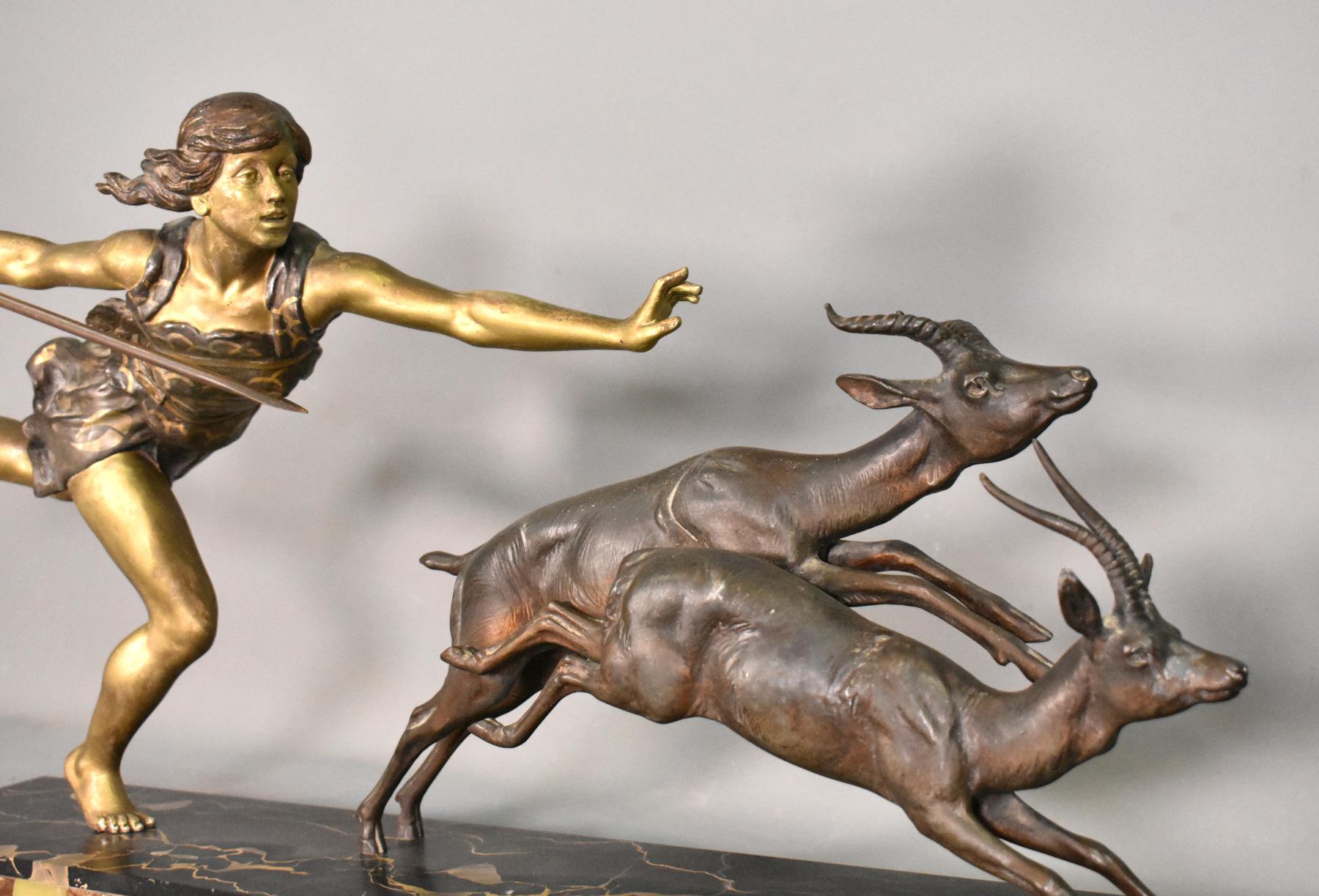 Large Art Deco Sculpture Diana the Huntress by Carlier 7