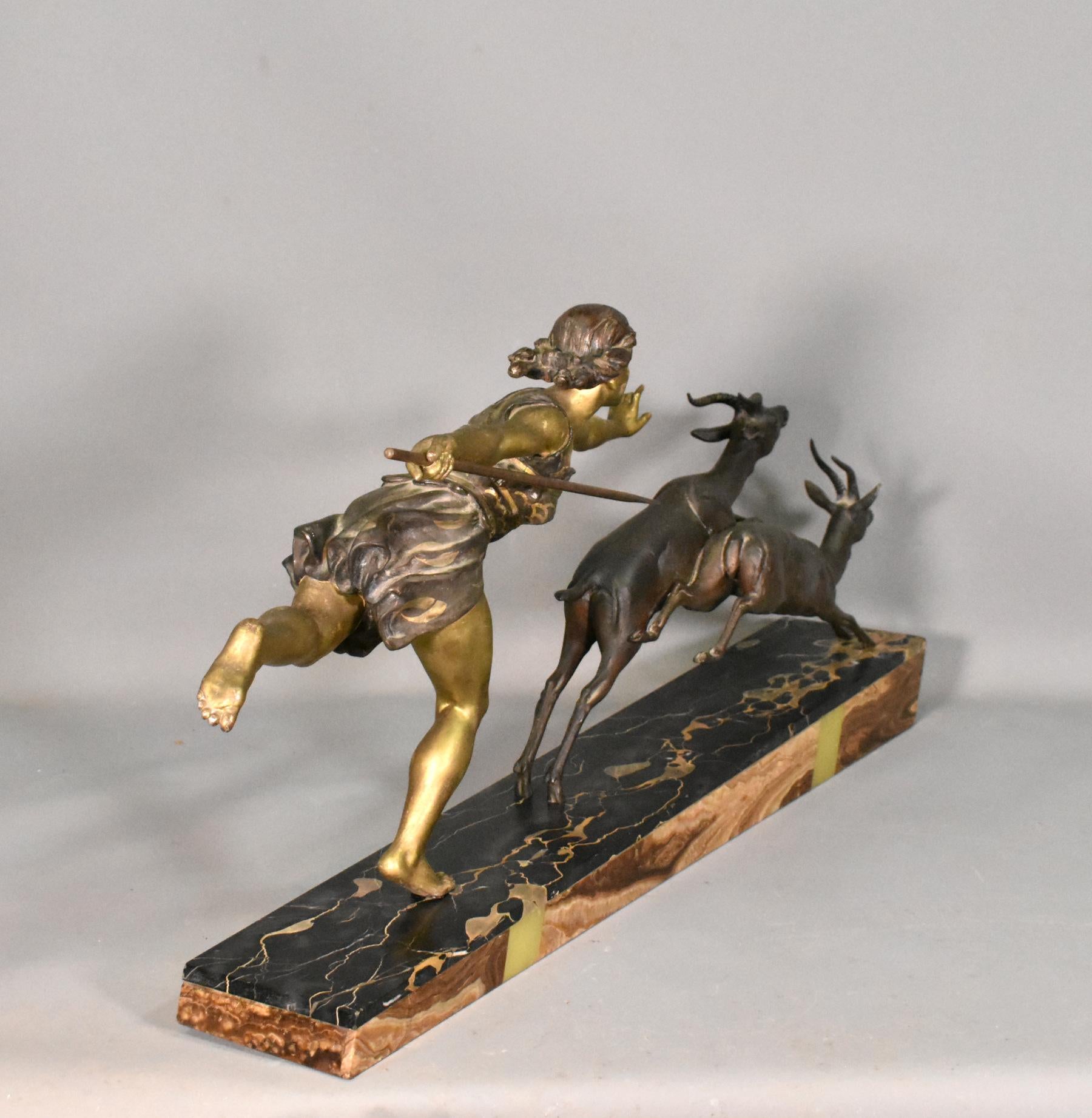 Large Art Deco Sculpture Diana the Huntress by Carlier 2