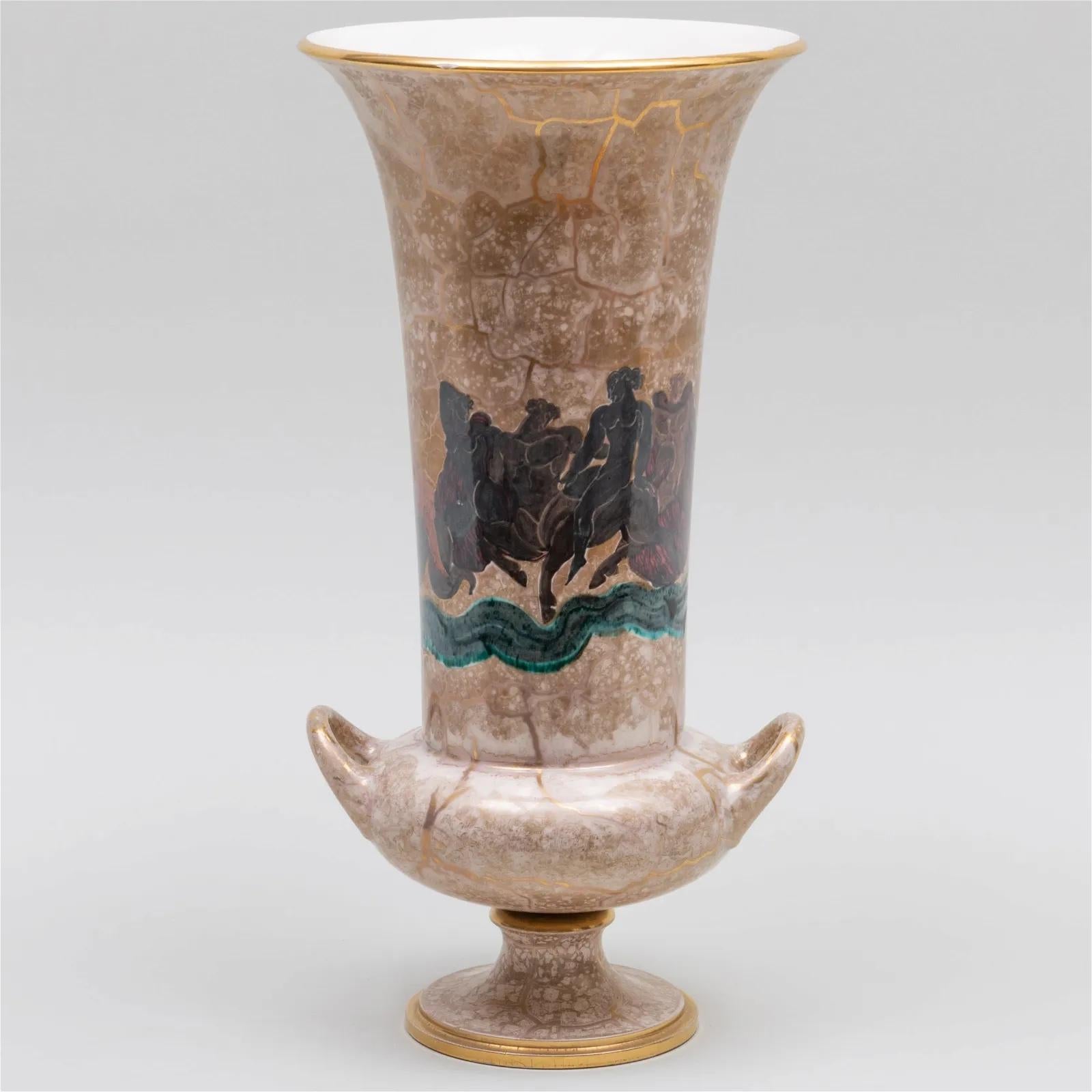 Francese Grande vaso in porcellana Art Déco Sèvres di Jean Mayodon in vendita