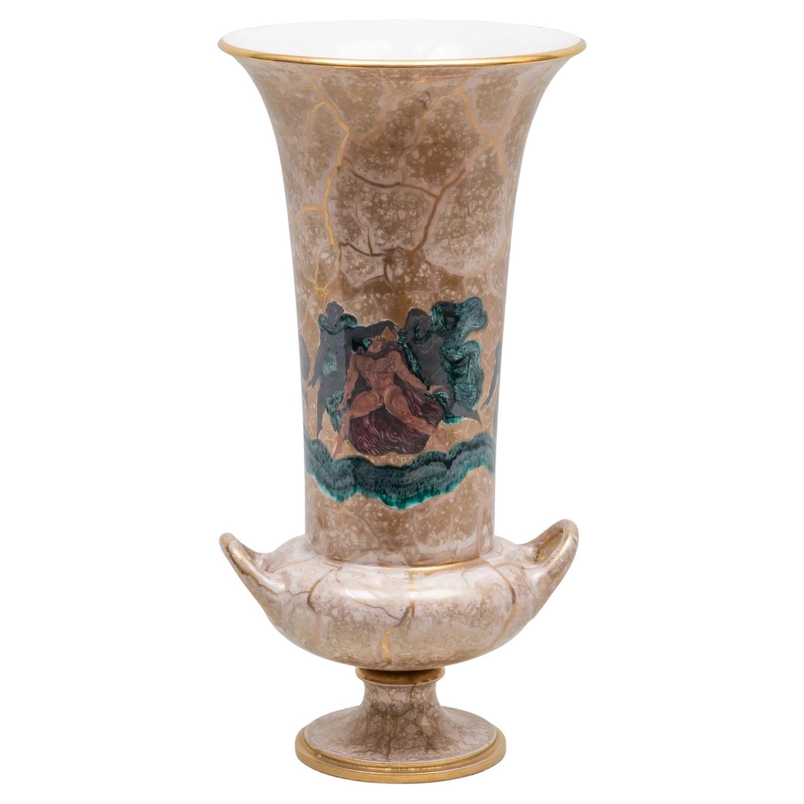 Large Art Deco Sevres Porcelain Vase by Jean Mayodon